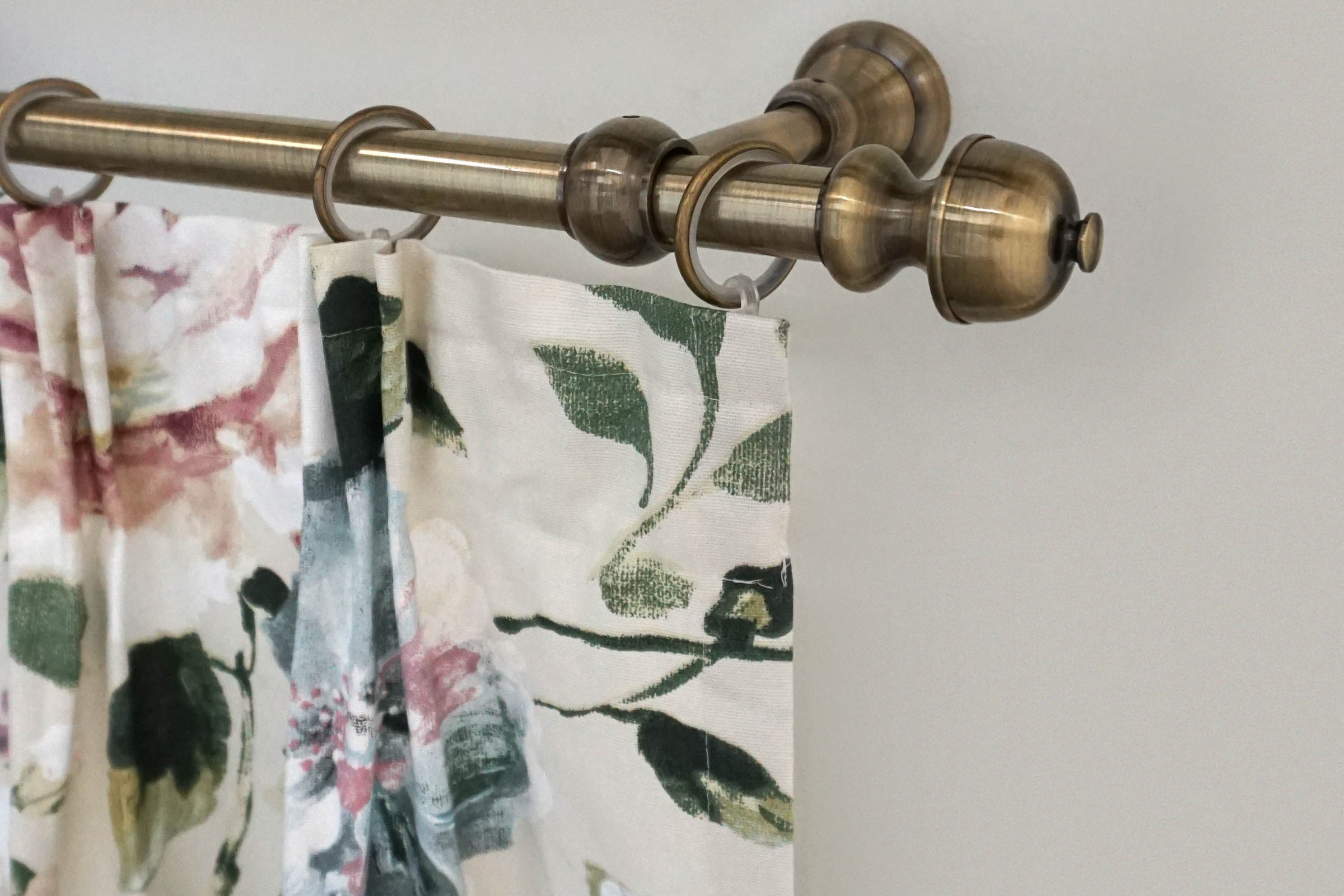 GARESA Gardinenstange »ANDREA« Ø 20 mm 1 läufig-läufig Wunschmasslänge Vorhanggarnitur, verlängerbar, Endknopf Profil klein, mit Ringen