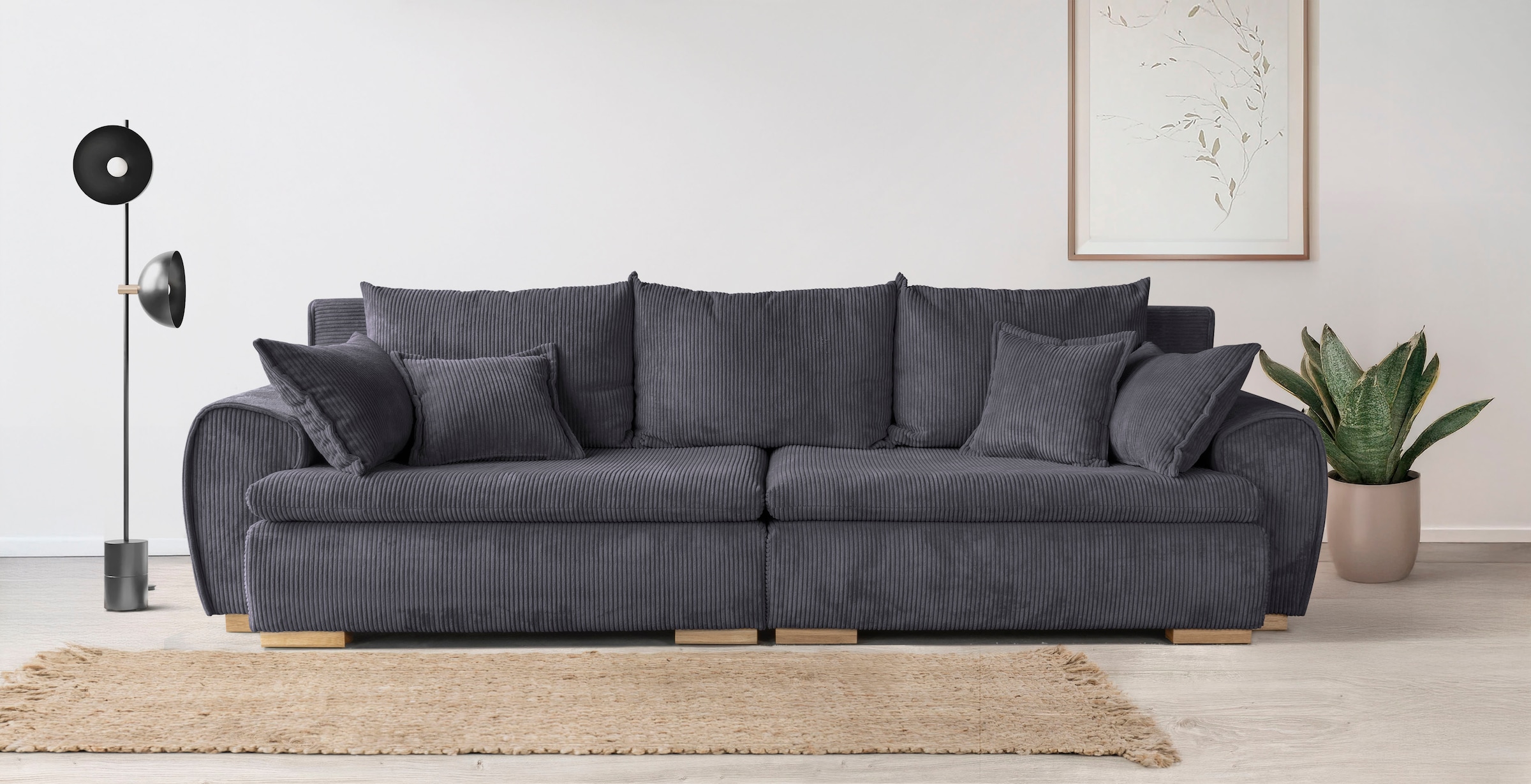 Home affaire Canapé Big »Katja, B: 275 cm - OTTO. Verlässliche Qualität.« Mega-Sofa mit 4 Zierkissen