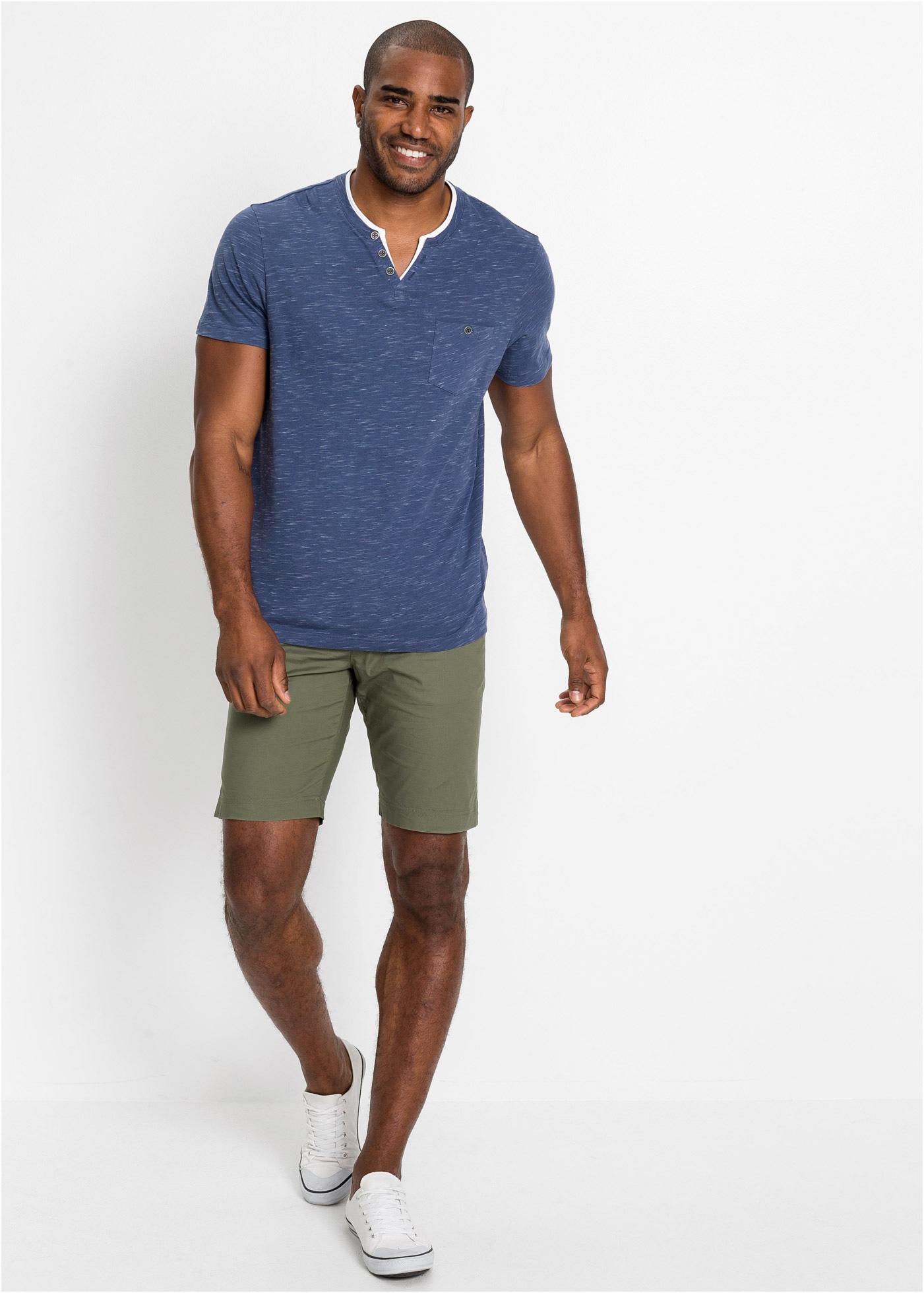 bonprix T-shirt 2 en 1 »2 in 1 Shirt, Kurzarm« Regular Fit, mit Brusttasche, aus Baumwolle und Polyester