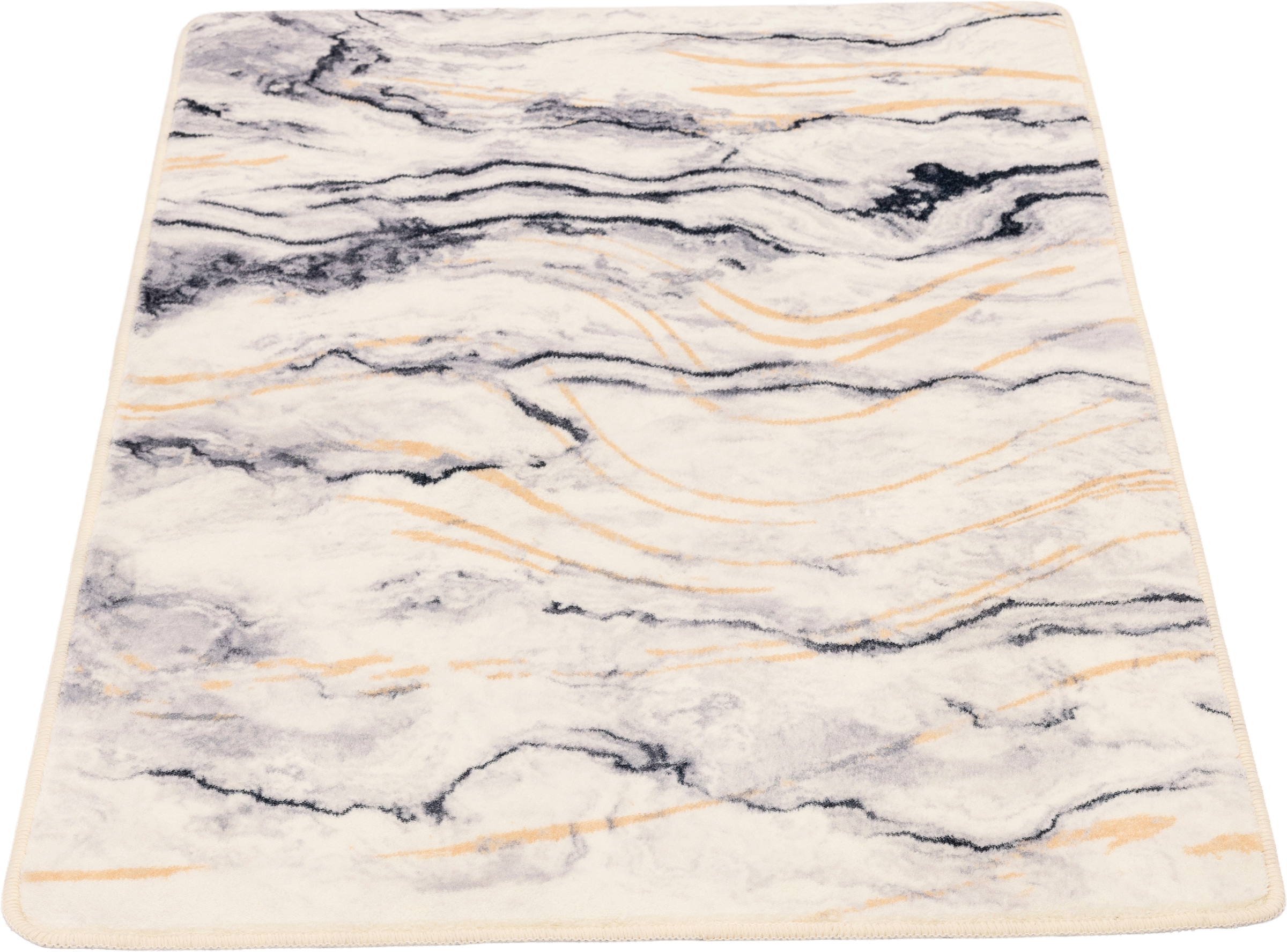 Gino Falcone Tapis de bain »Aquata GF-156, Badvorleger, Badezimmer Teppich« Höhe 5 mm Badteppich, bedruckt, Wellen Design, rechteckig