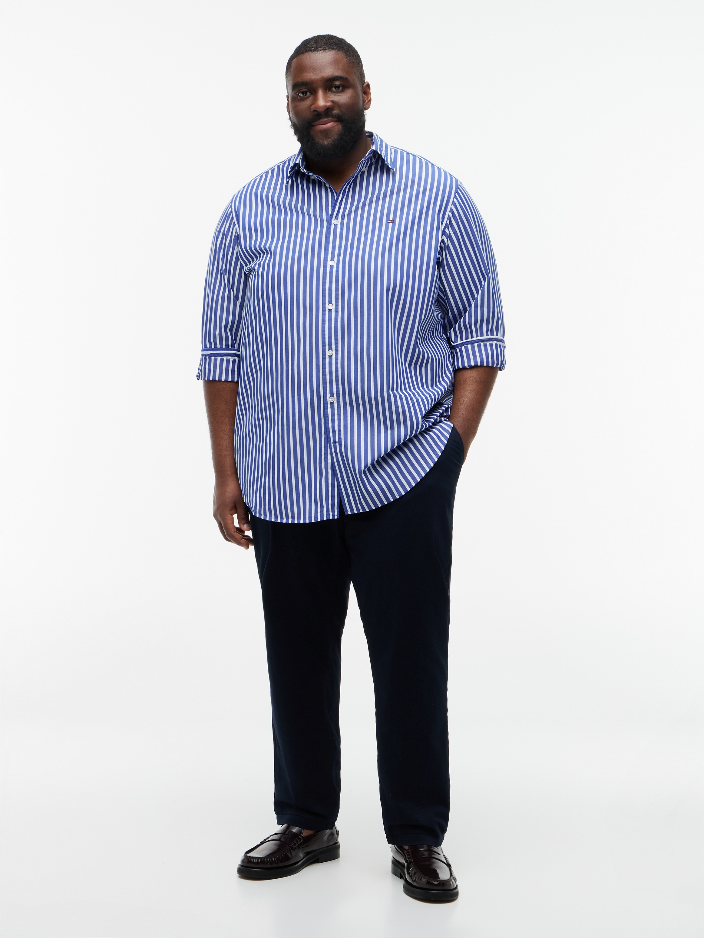 Tommy Hilfiger Big & Tall Langarmhemd »BT-FLEX POPLIN SEASONALSTRIPE« Grosse Grössen