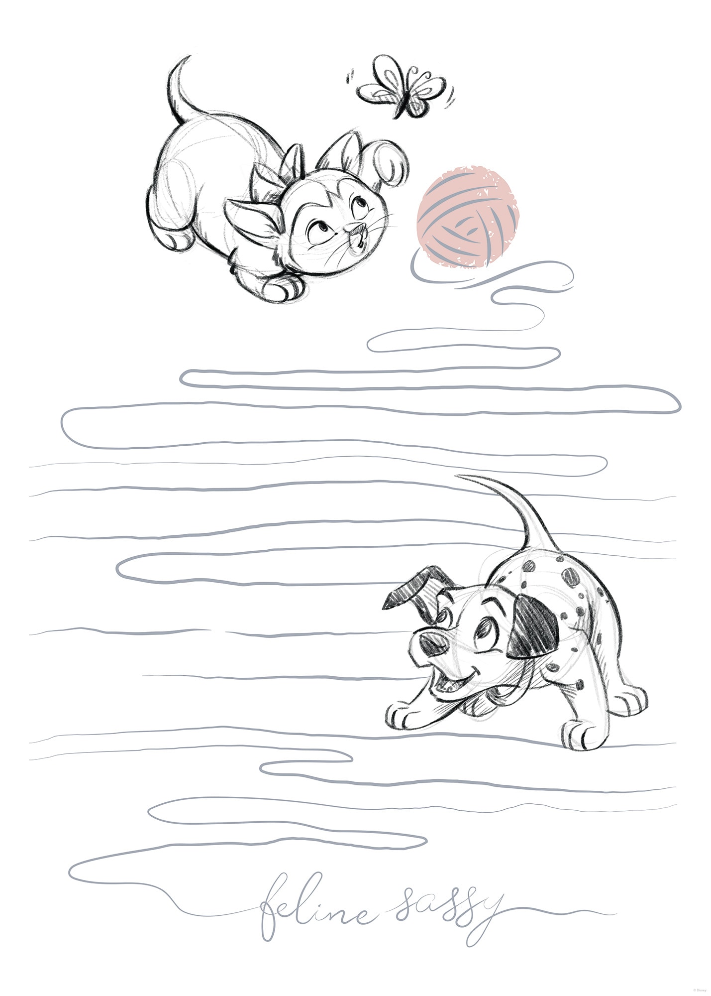 Komar Wandbild »Disney Animals Dogs and Cats Playground« Disney Set, 1 Stk. tlg. 50 x 70 cm (Breite x Höhe) - Kinderzimmer, Dekoration