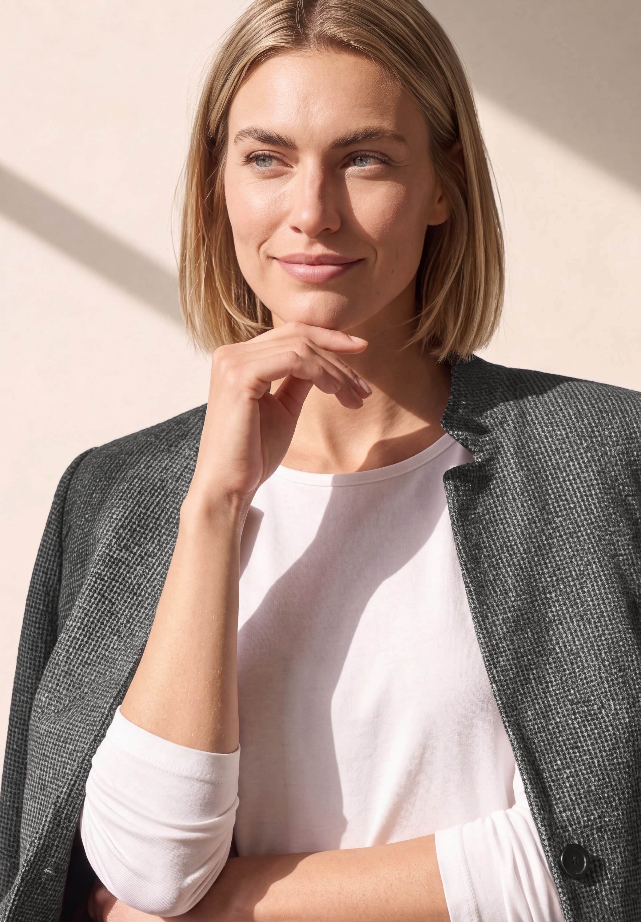 STREET ONE Blazer court mit Houndstooth-Muster