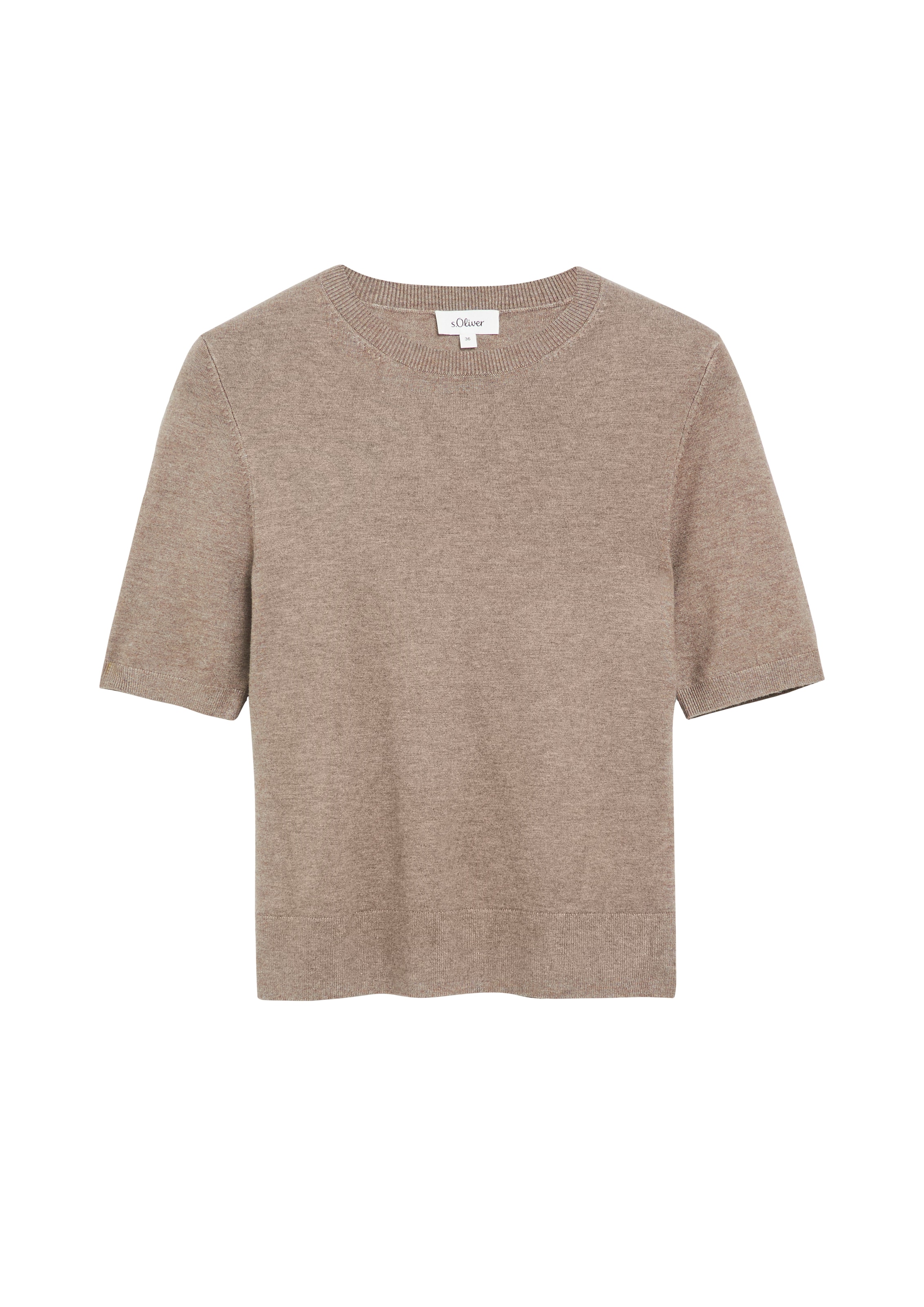 s.Oliver Pull à col rond pull léger d'été à manches mi-longues en viscose