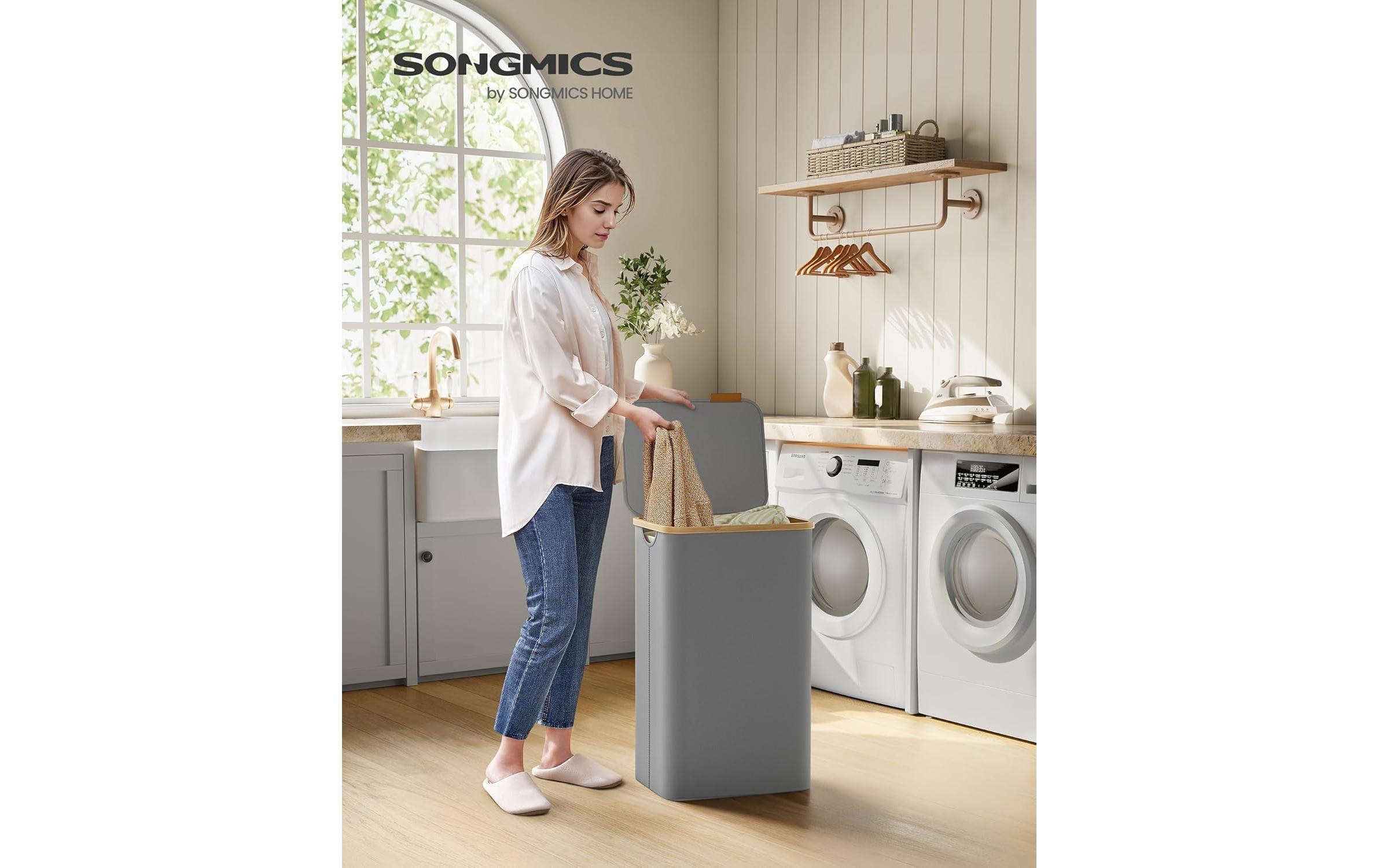 SONGMICS Panier à linge »mit Deckel 90 l«