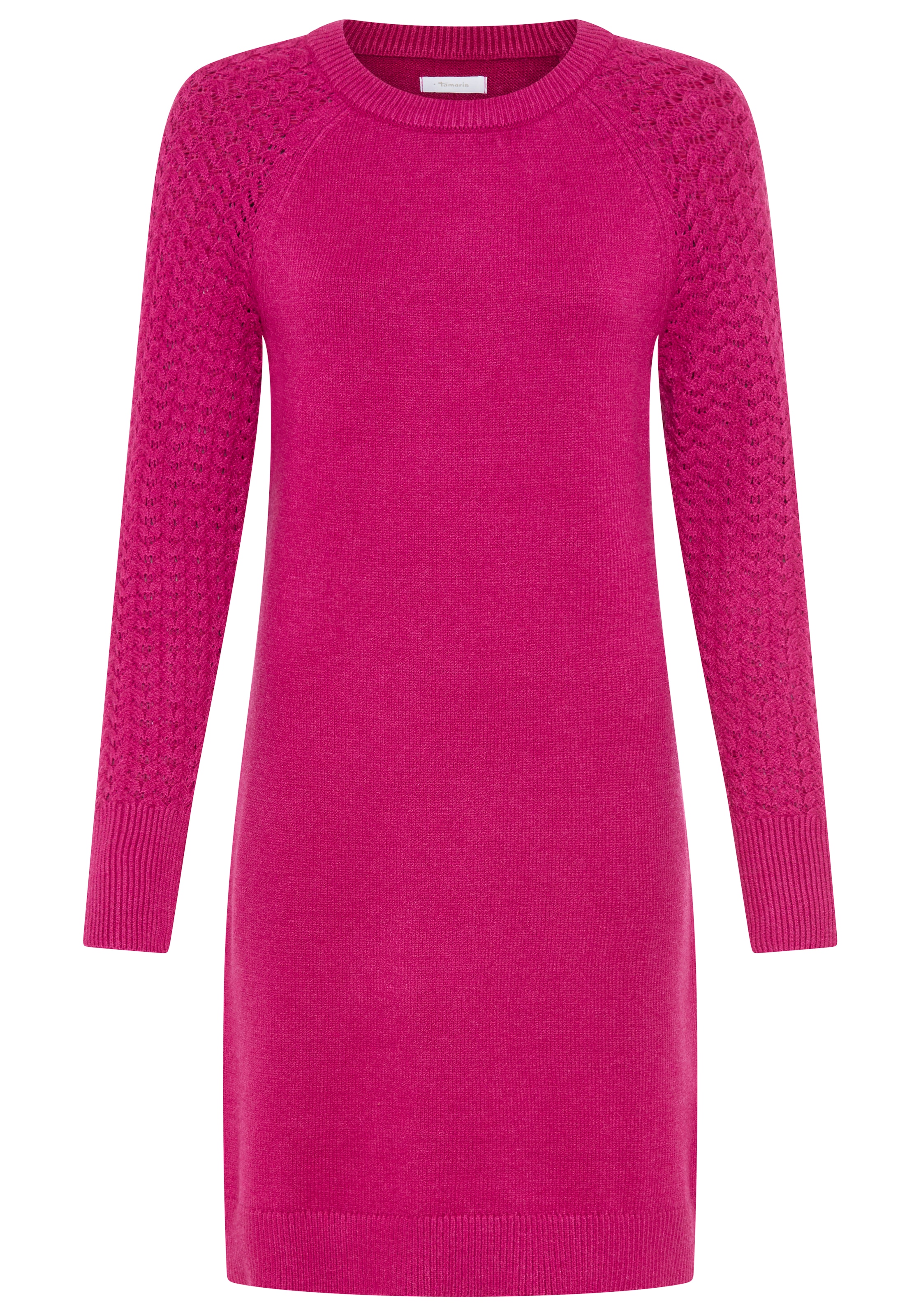 Tamaris Strickkleid Mini-Länge mit Ajourstrickmuster aus Viskosemischung