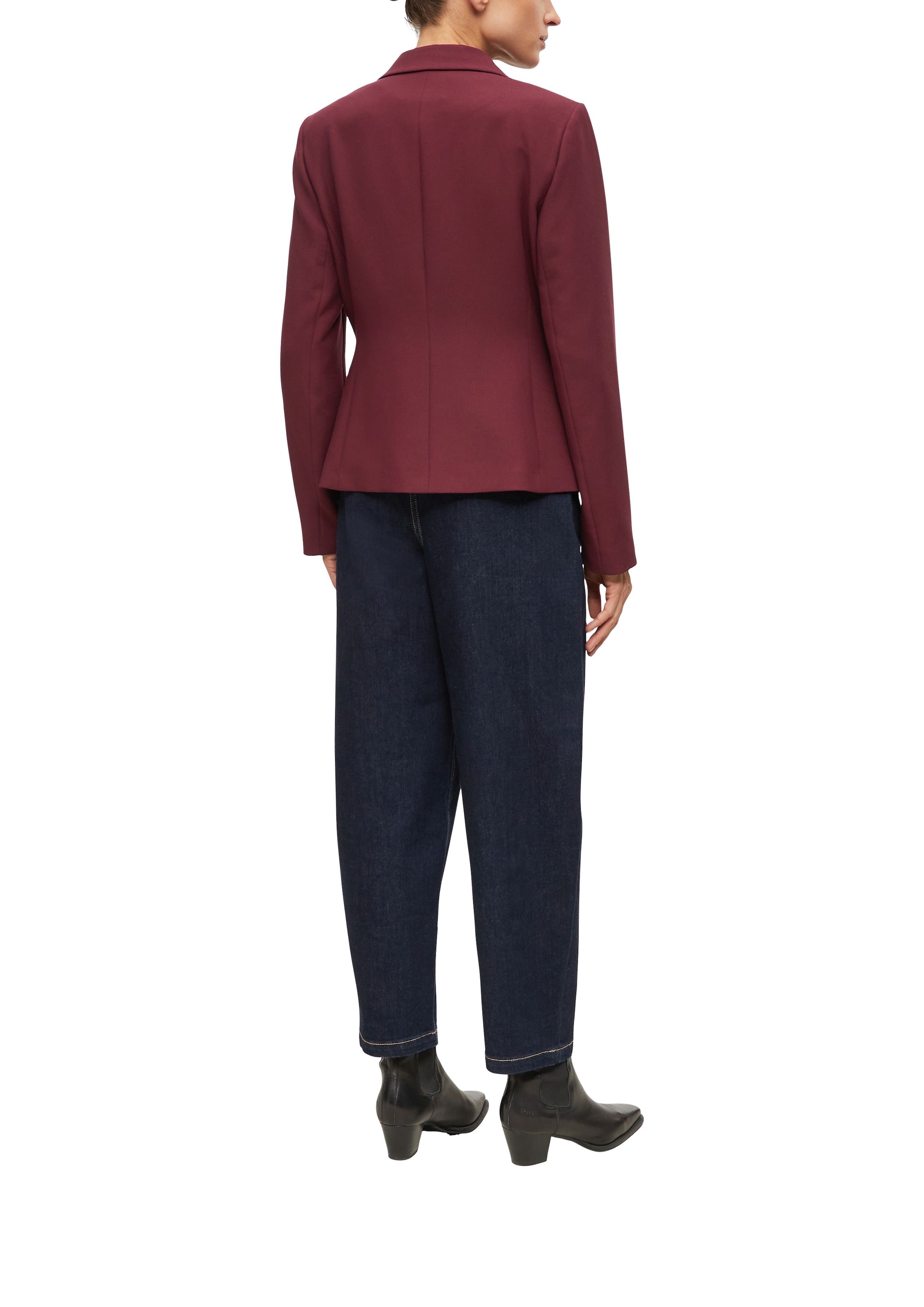 s.Oliver BLACK LABEL Blazer court col à revers slim-fit, poches à rabat