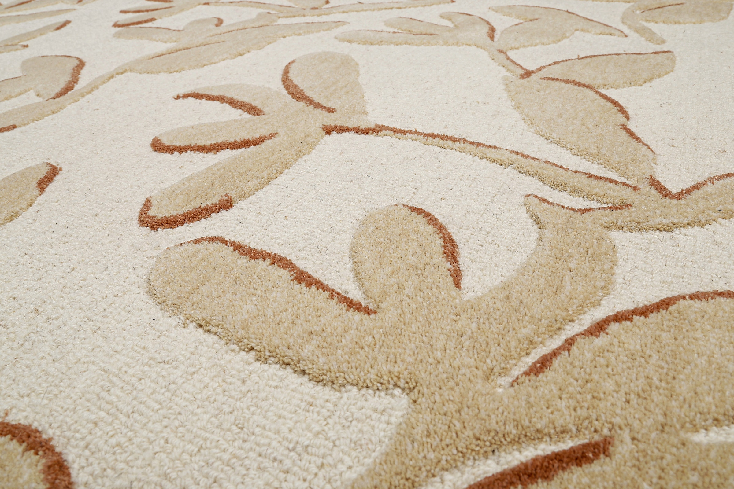 Wecon home Tapis »Summers Peak« Rectangulaire 16 mm Höhe Kurzflorteppich, Naturfaser, floral, Hoch-Tief-Effekt, handgetuftet