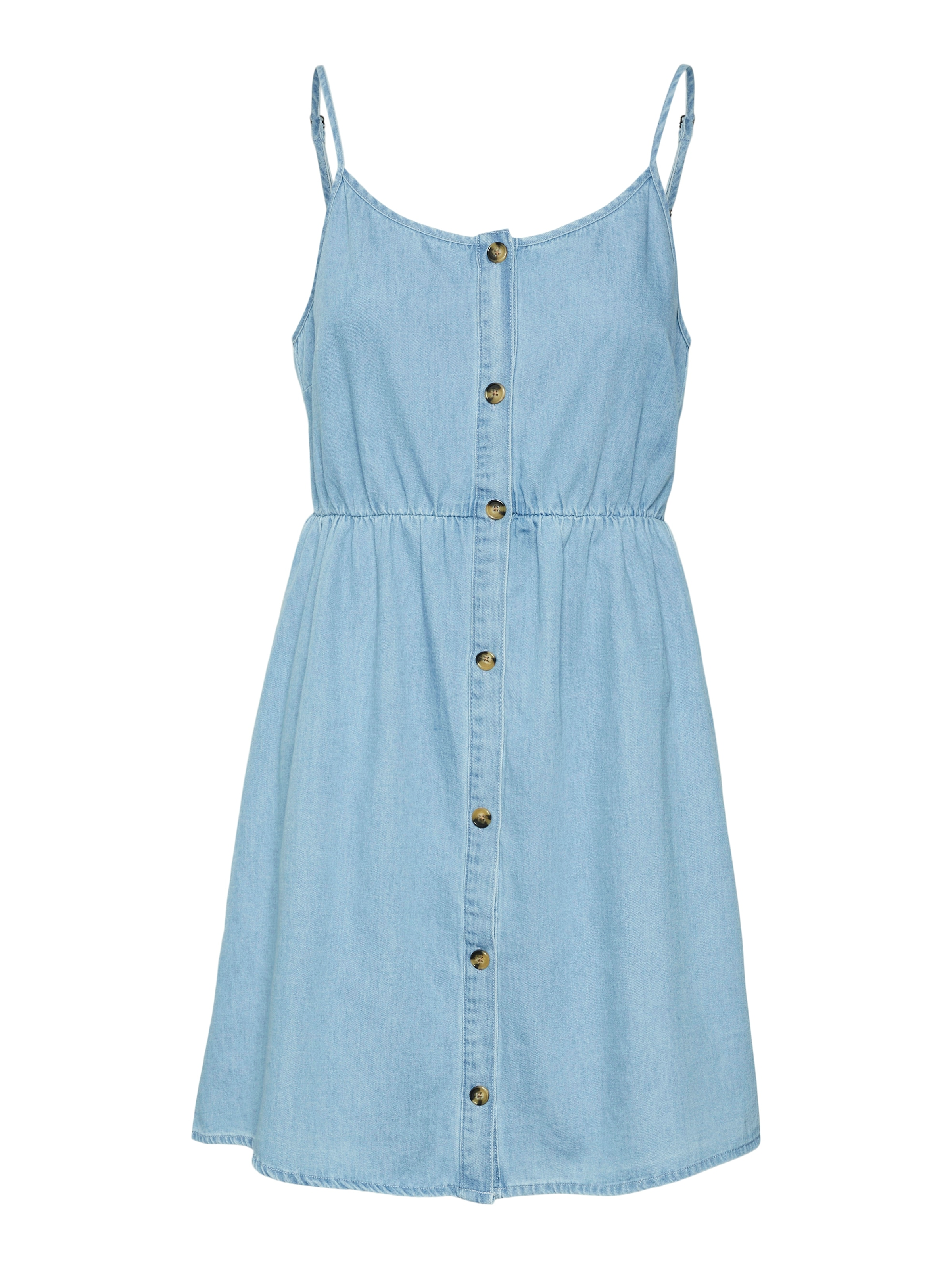 Vero Moda Robe en jean »VMFLICKA STRAP SHORT DRESS LCS« Coton, coupe régulière, bretelles réglables
