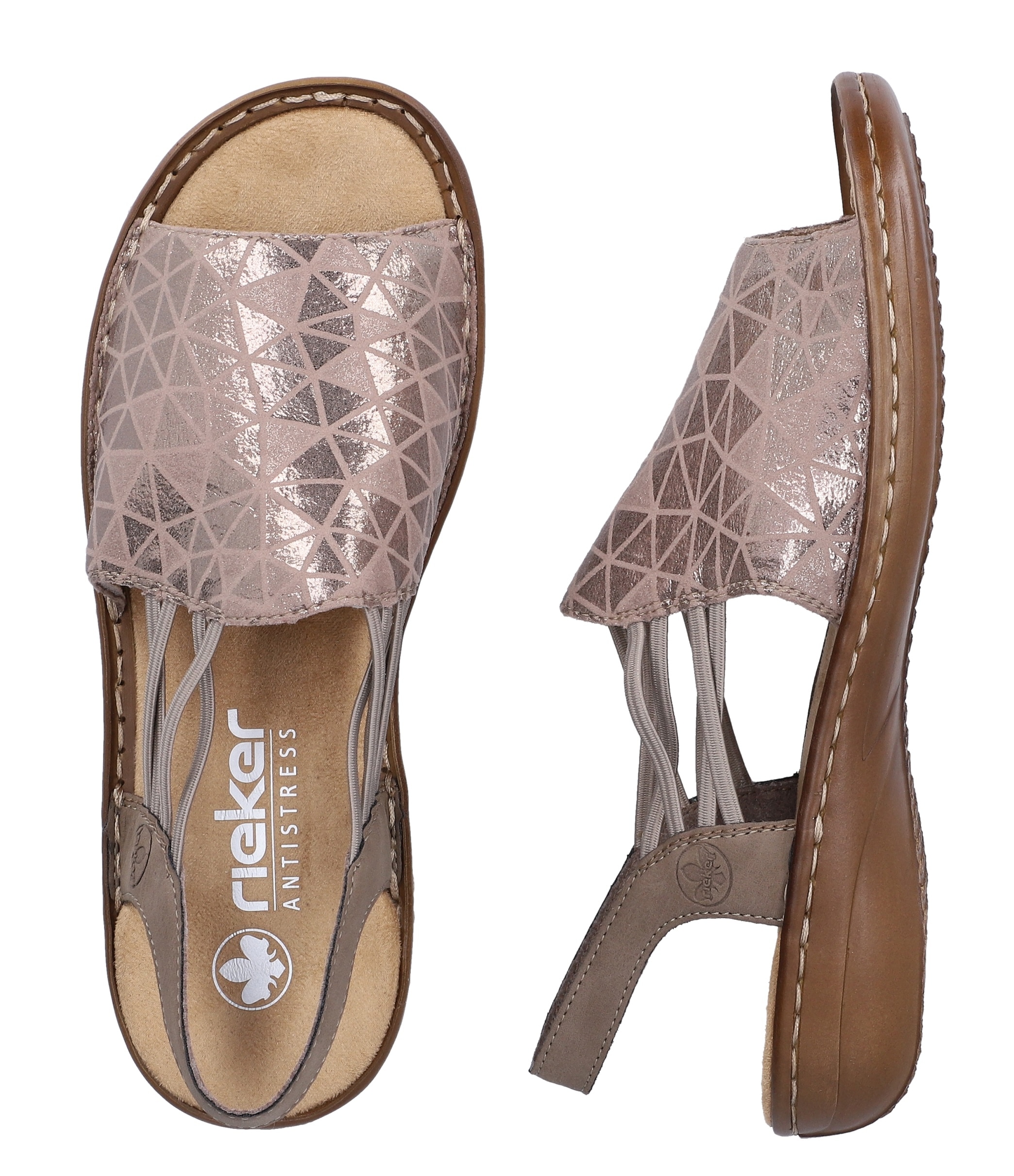 Rieker Sandale  chaussure d'été, sandale, talon compensé, avec bandes élastiques