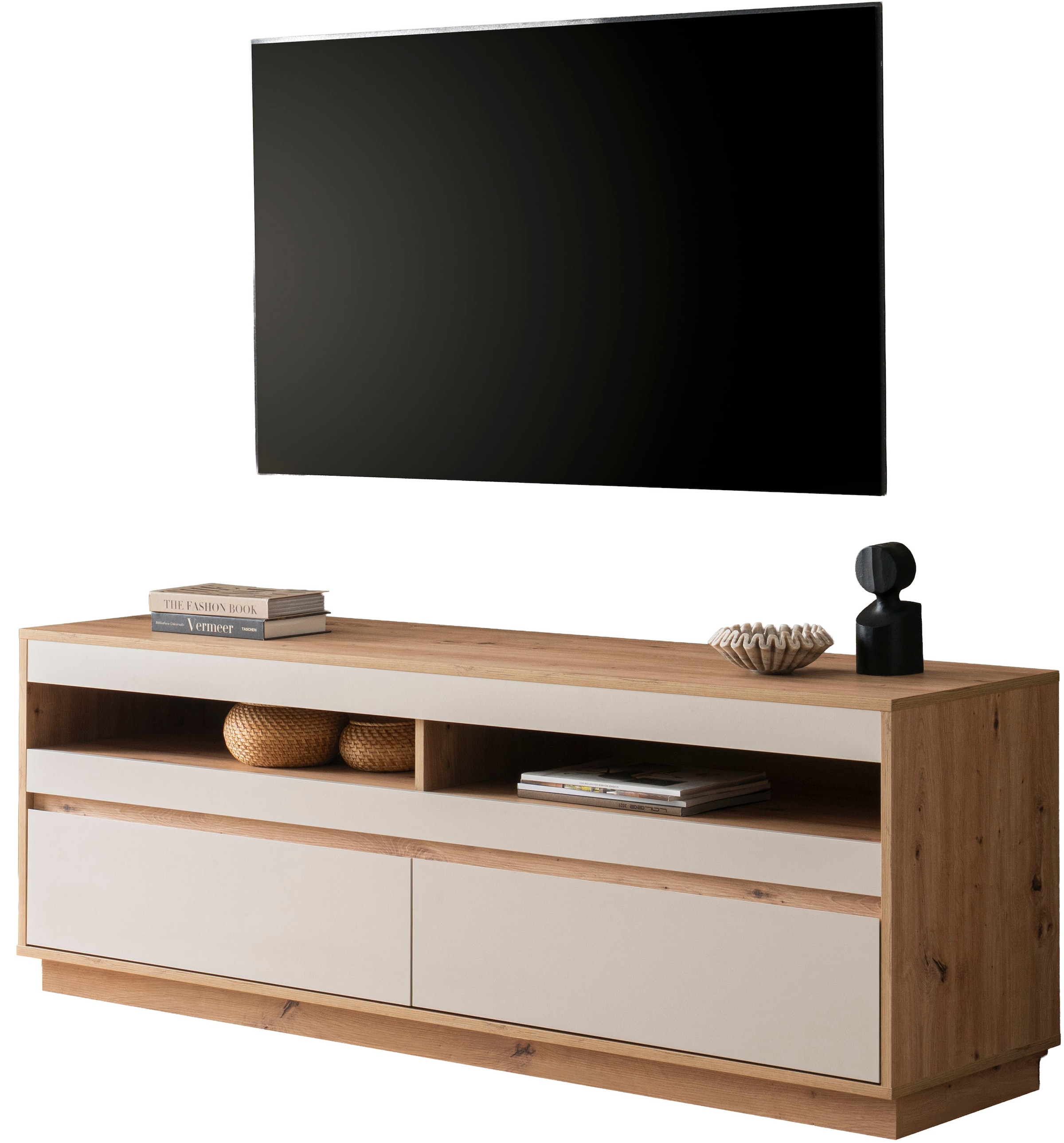 Home affaire Table basse »Sonora, moderner TV-Unterschrank, Kommode in Eiche Artisan, TV-Schrank« filigrane Rahmenoptik, ausreichend Stauraum, vielseitig einsetzbar