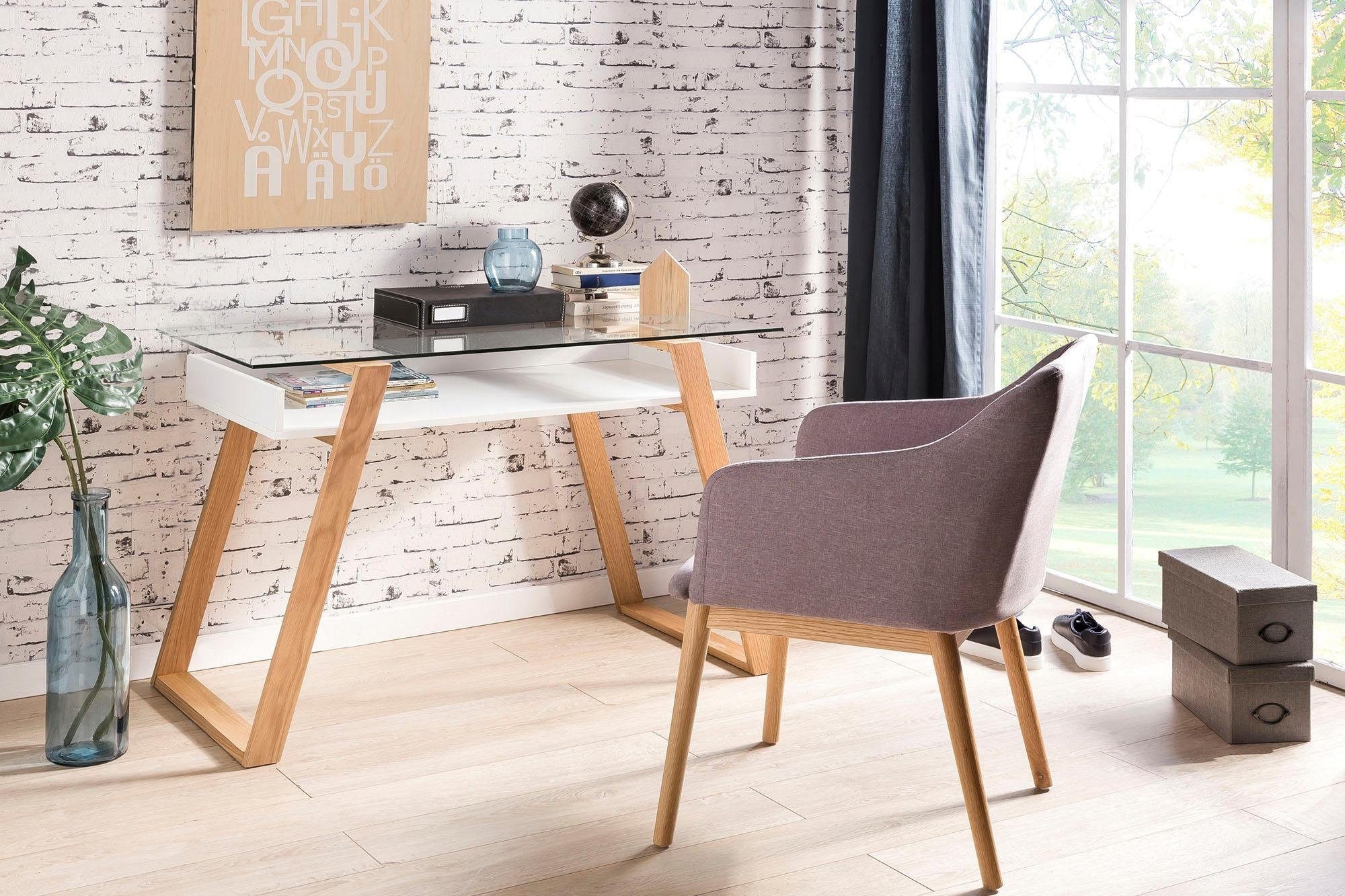 SalesFever Bureau »Falun - Arbeitsplatz Deluxe: Der Laptop-Tisch« Eleganz trifft Funktion: Mit Glasplatte