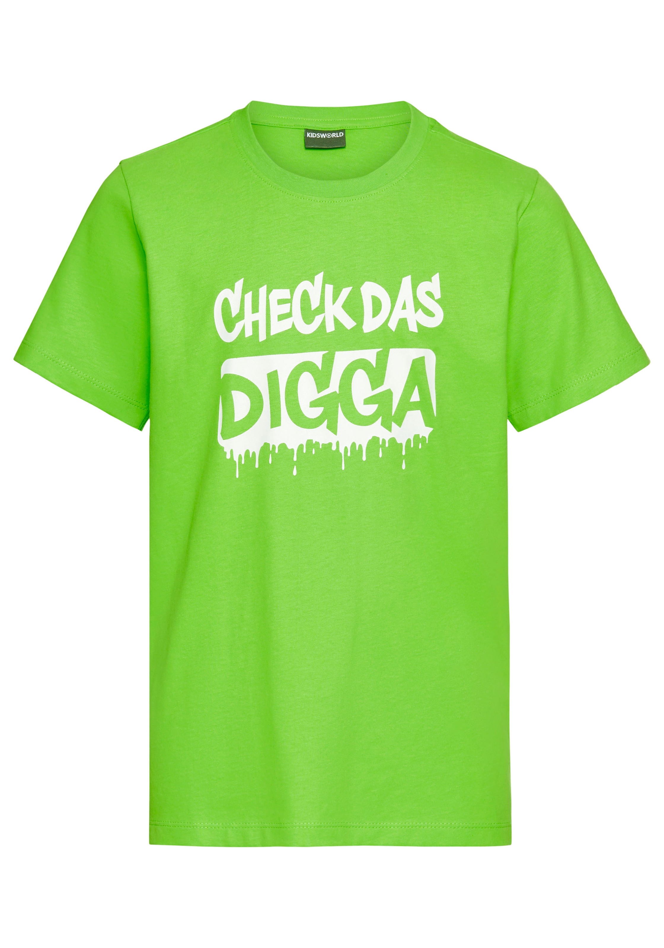 KIDSWORLD T-shirt »Sprücheshirt: CHECK DAS DIGGA« Kurzarm,  Basic-Passform,  bedruckt,  Rundhalsausschnitt