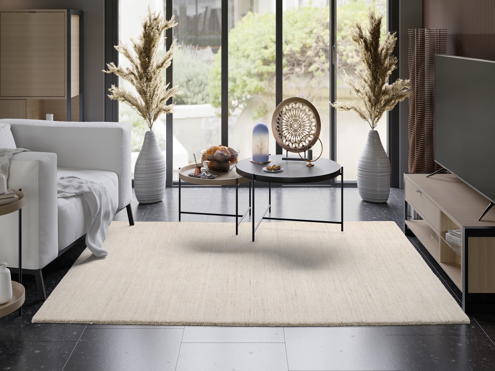 OCI DIE TEPPICHMARKE Tapis »SAMBIA« Rectangulaire 16 mm Höhe reine Wolle, Handloom, hochwertig verarbeitet, natürlich warm