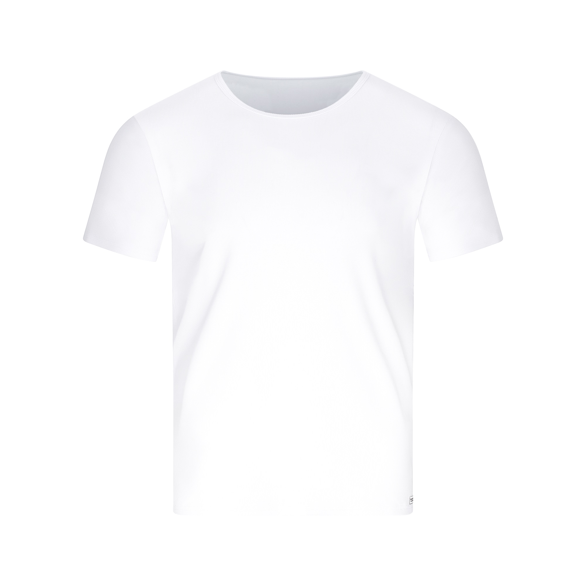 Bruno Banani Rundhalsshirt »FINE RIB« Feinripp, Kurzarm, Rundhalsausschnitt, Cotton-Mix