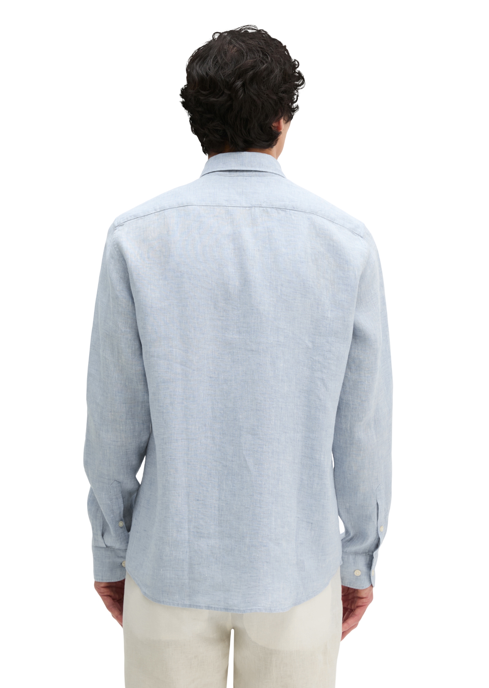 Marc O'Polo Langarmhemd shaped fit aus feinem Leinen-Chambray