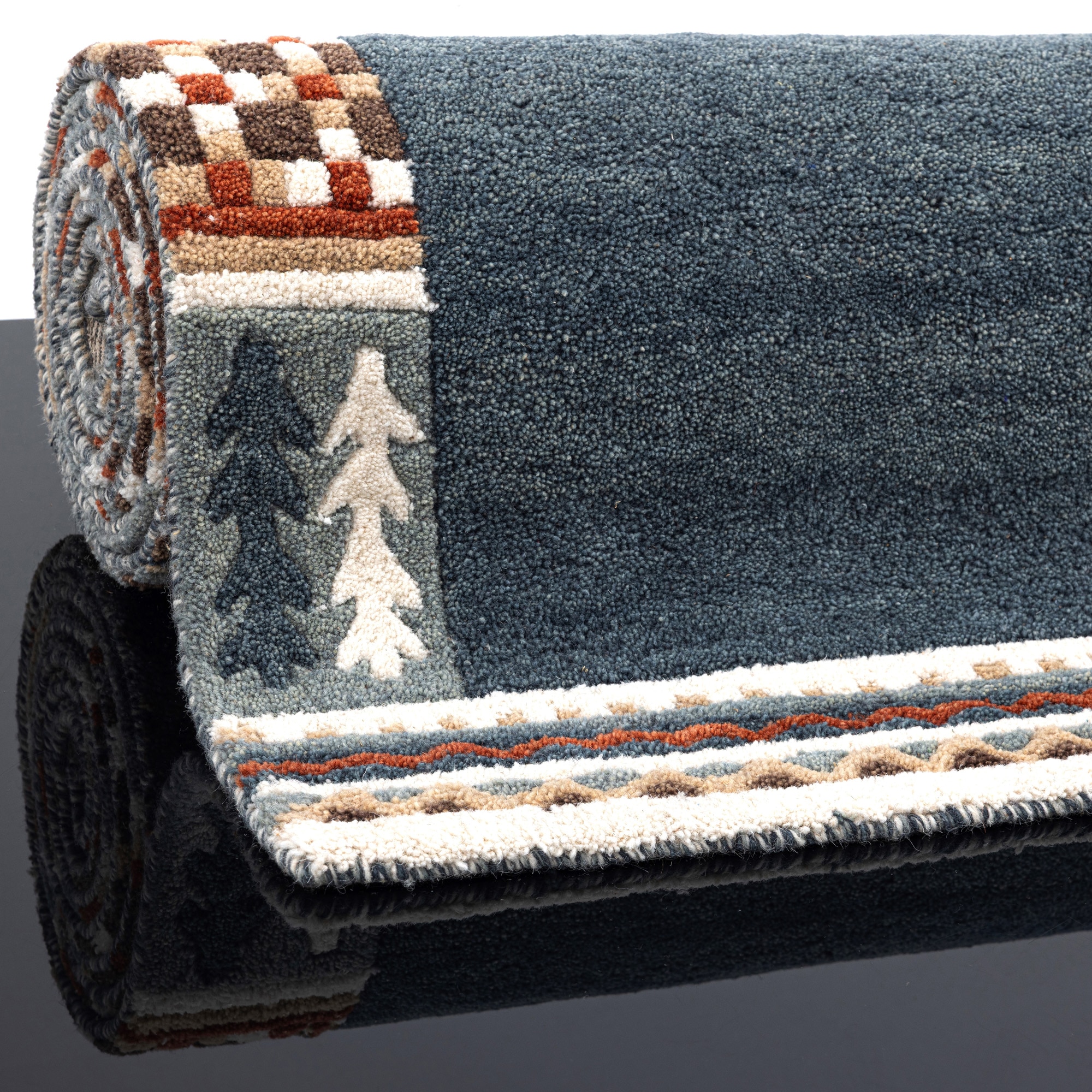 THEKO Chemin de table »Nuno, reine Wolle,  Handgefertigt, mit Bordüre« Rectangulaire 14 mm Höhe handgetuftet, Brücke, Wohnzimmer, Schlafzimmer, Esszimmer