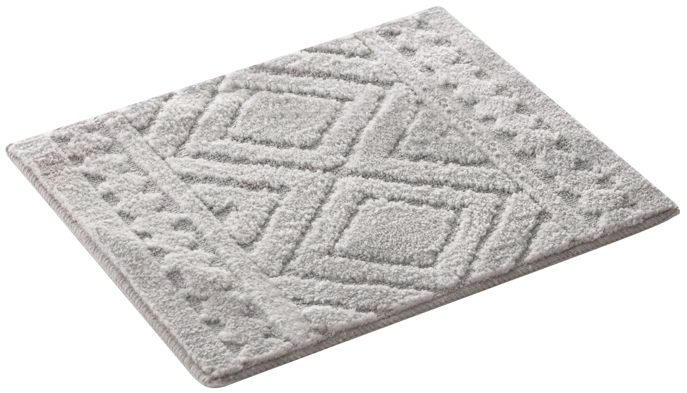 my home Tapis de bain »Louvres, Badvorleger, Badezimmer Teppich, Duschvorleger« Höhe 10 mm Badteppich, Uni Farben, Hoch-Tief Effekt, Boho-Style