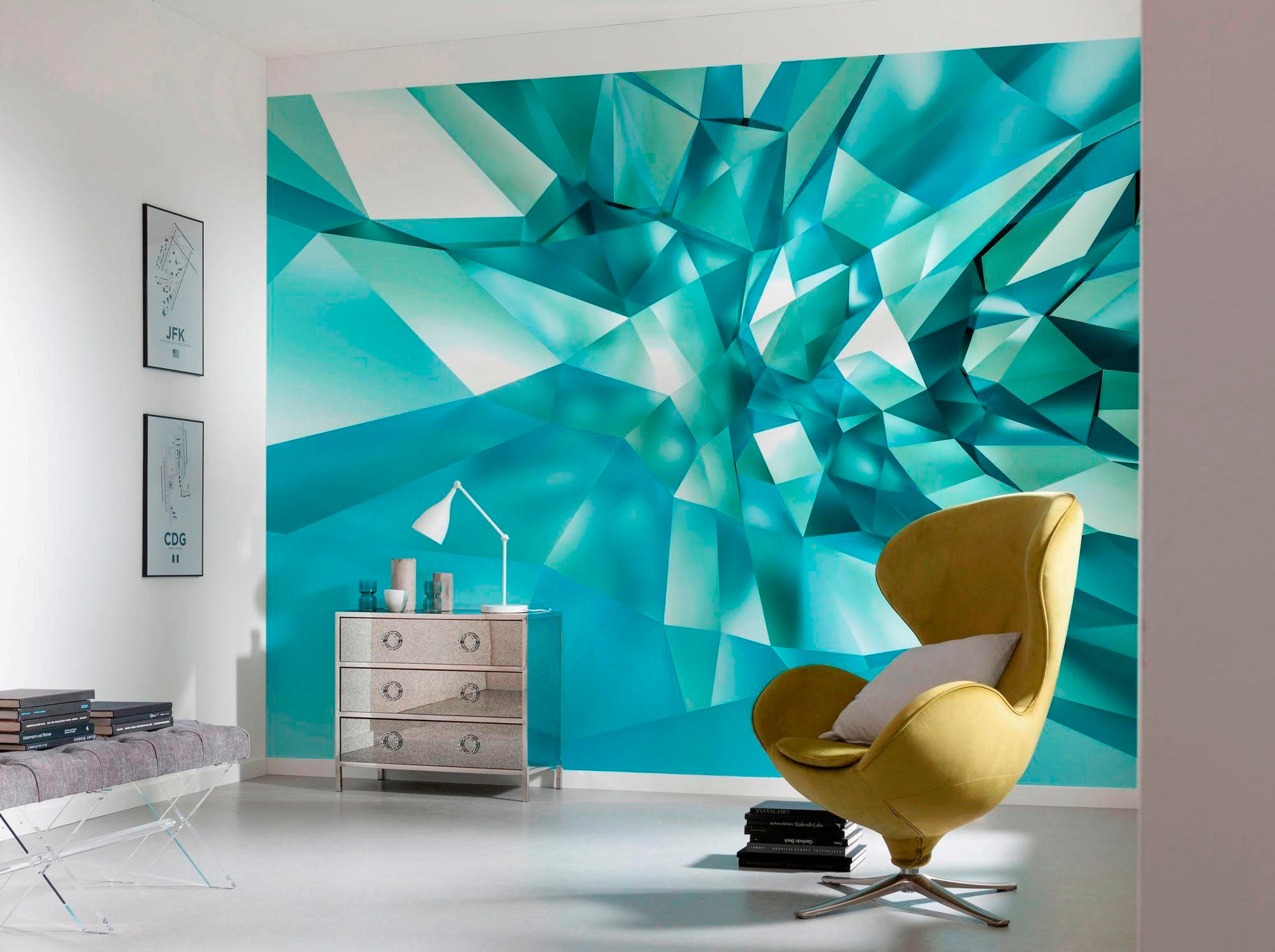 Komar Fototapete »3D Crystal Cave - Grösse 368 x 254 cm« bedruckt glatt Wohnzimmer, Schlafzimmer