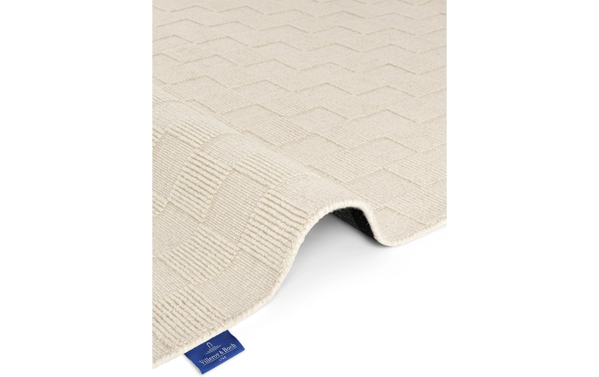 Villeroy & Boch Wollteppich »Scala« rechteckig 10 mm Höhe Handgewebt, Wolle, Kariert, Natur, 3D-Struktur, Karo, Wohnzimmer
