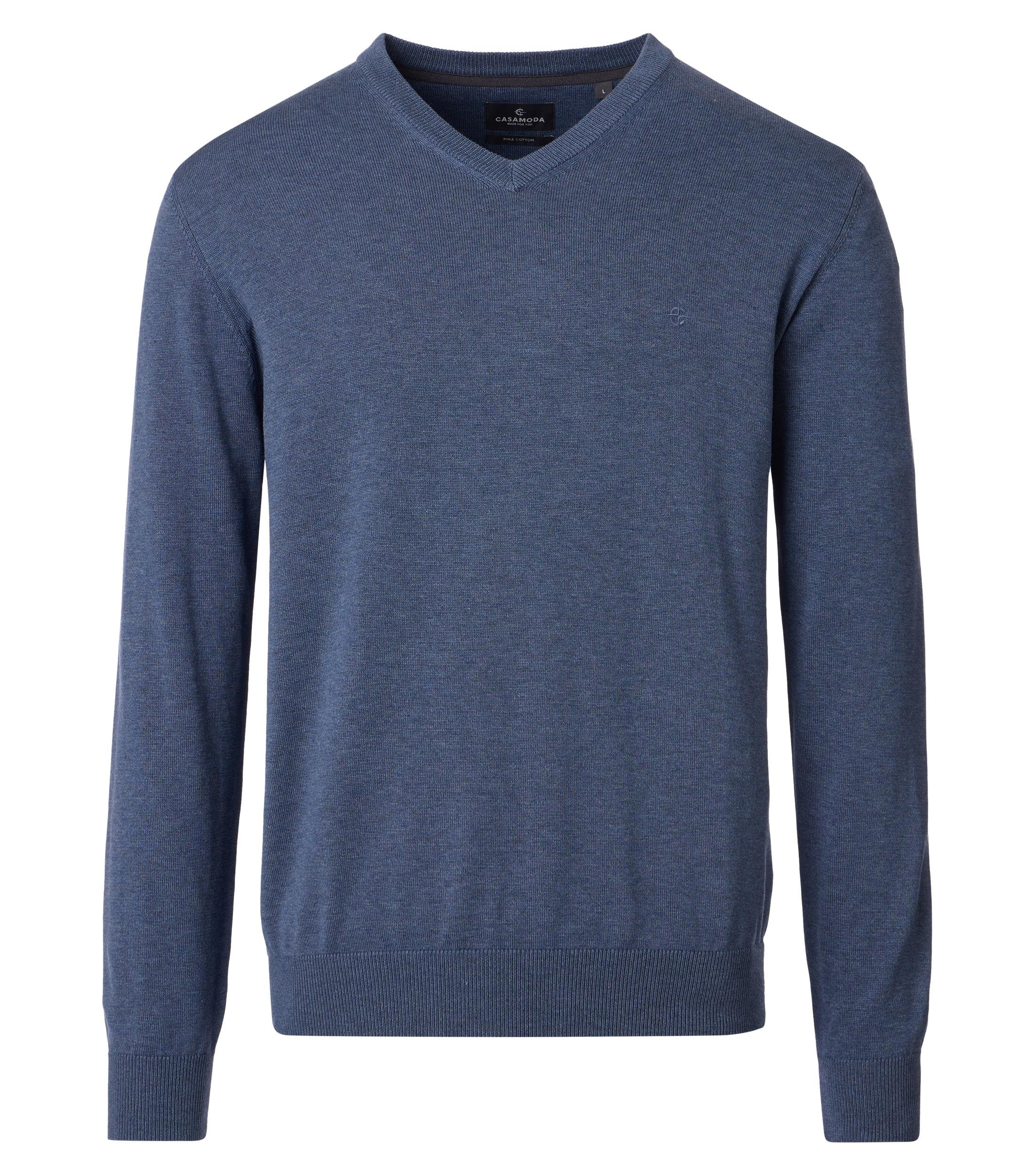 CASAMODA Strickpullover »Pullover« Baumwolle / V-Ausschnitt / Unifarben