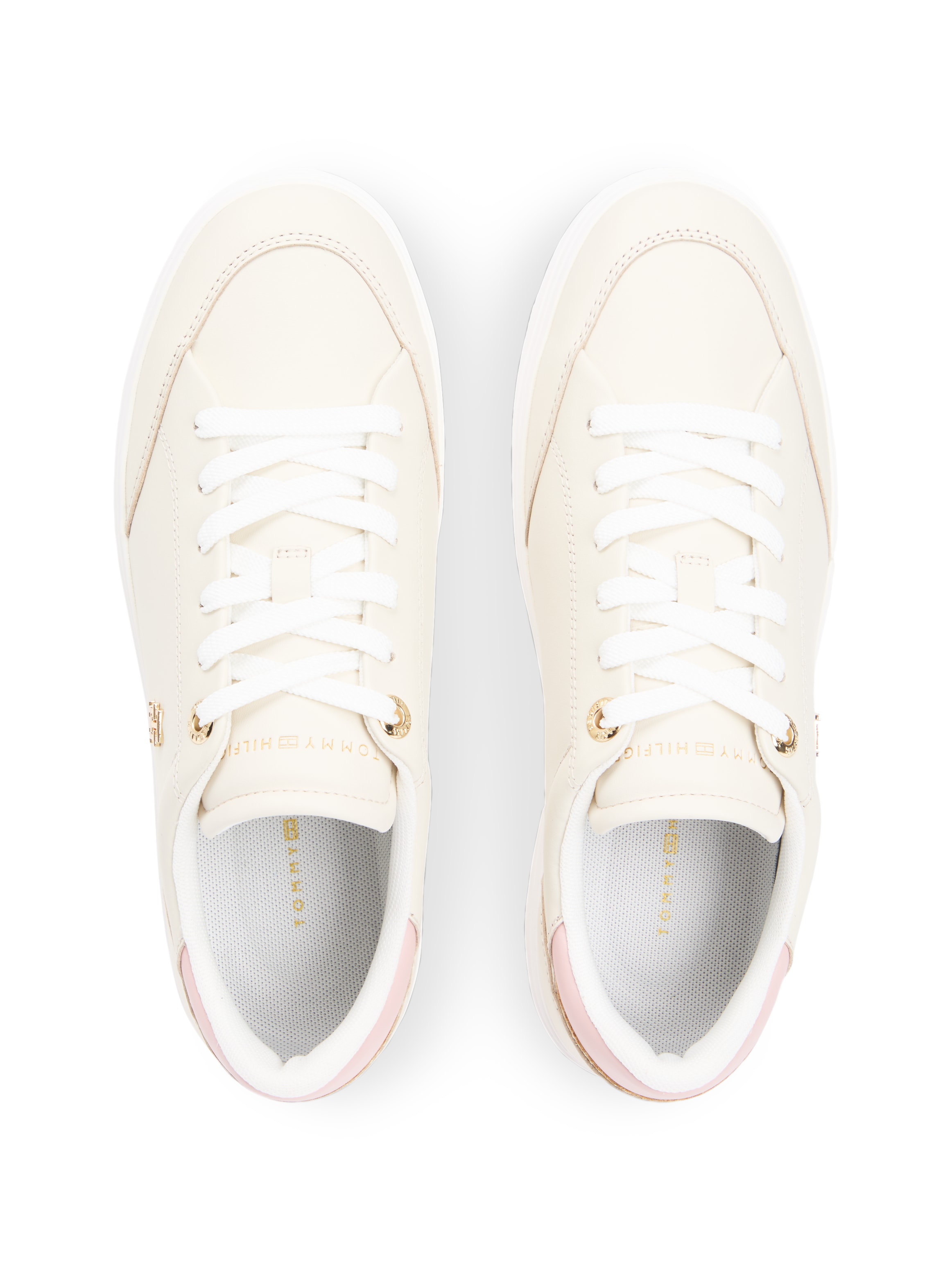 Tommy Hilfiger Baskets à plateforme »TH CHIC CUPSOLE«  chaussure de loisirs, chaussure basse, chaussure à lacets avec logo TH doré