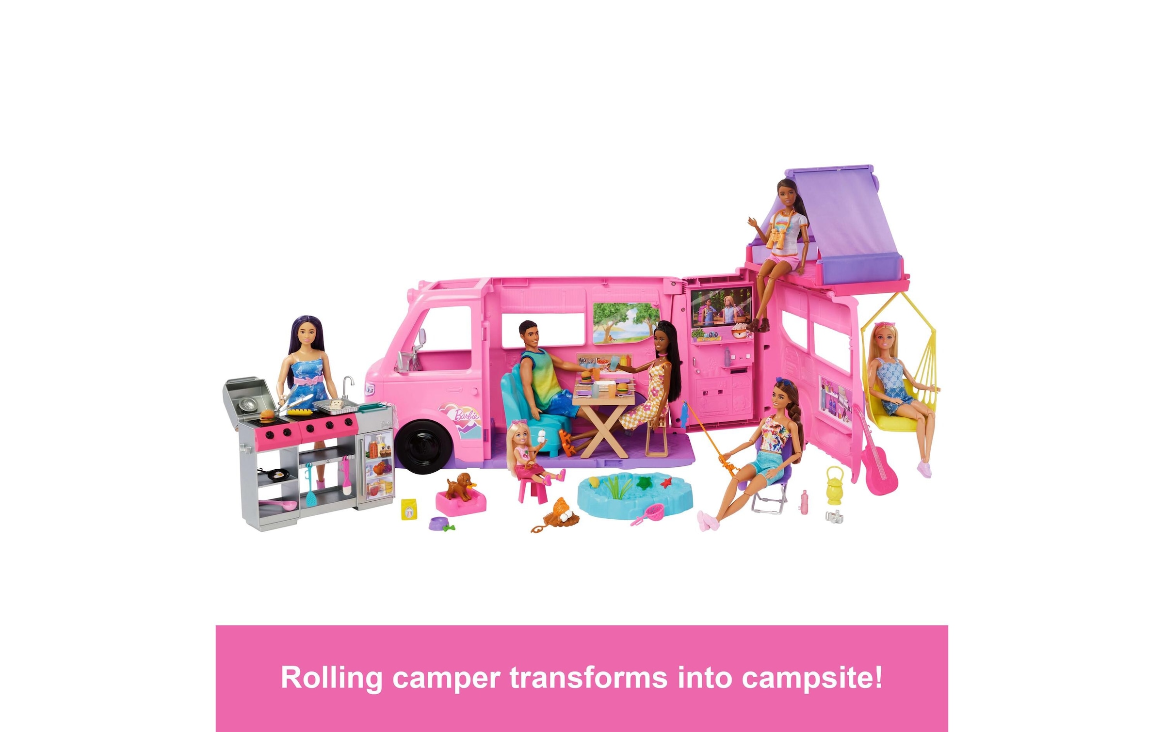 Barbie Spielwelt »Super Abenteuer-Camper Spielset mit Dachzelt«