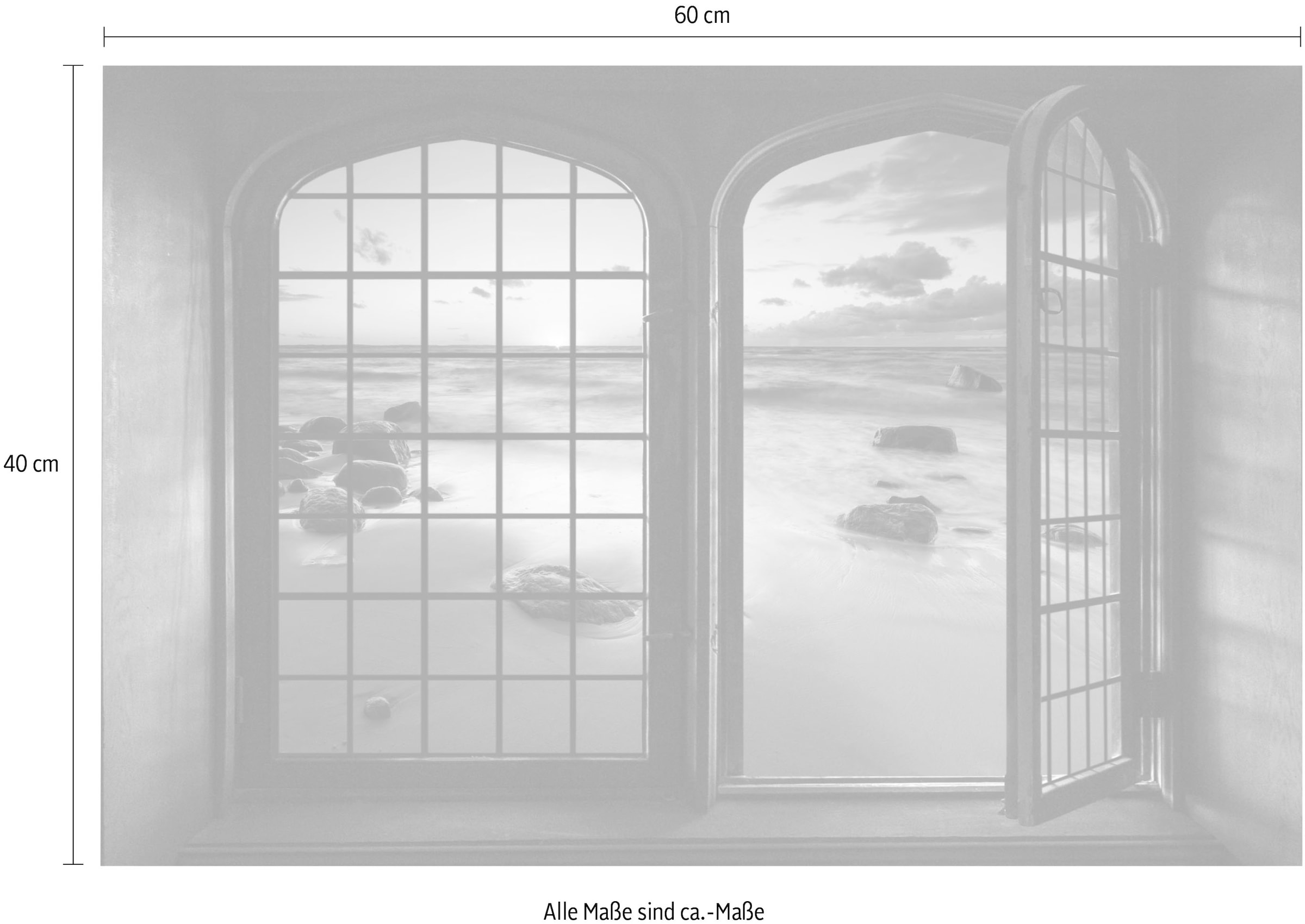 queence Wandsticker »Meer« Wandsticker, Wandbild, selbstklebend, 3D, Fenster