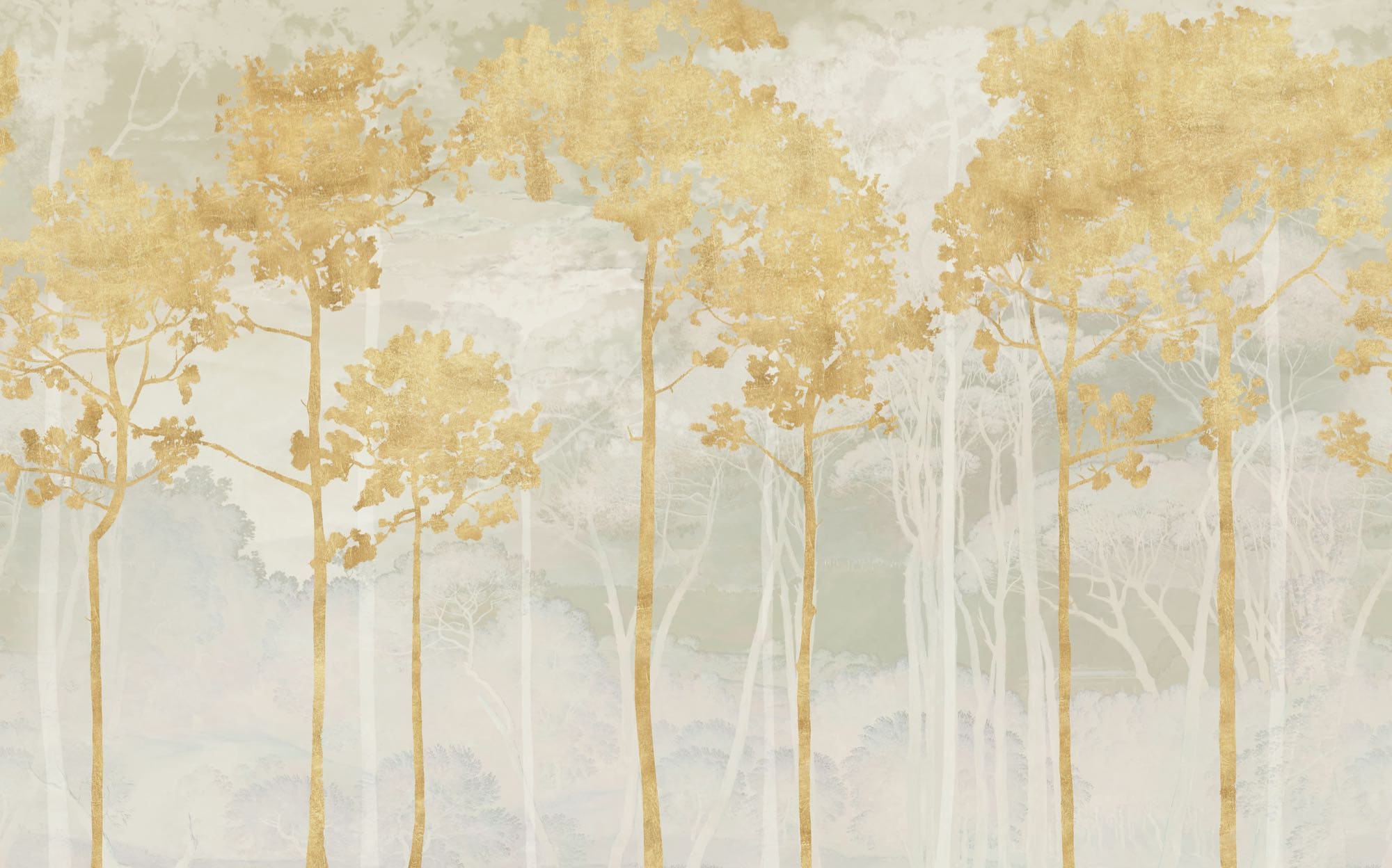 Komar Papier peint photo »Vlies Fototapete - Golden Pines - Grösse 400 x 250 cm« Motif | imprimé