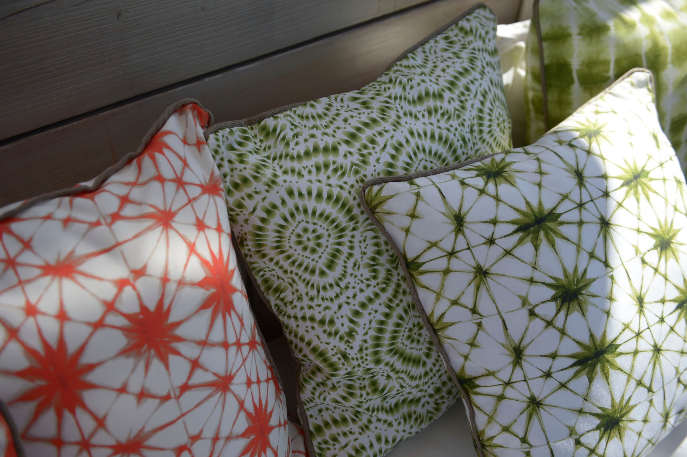 H.O.C.K. Dekokissen »Badu Batik Saphire Outdoor« mit Keder, Kissenhülle mit Füllung, 1 Stück