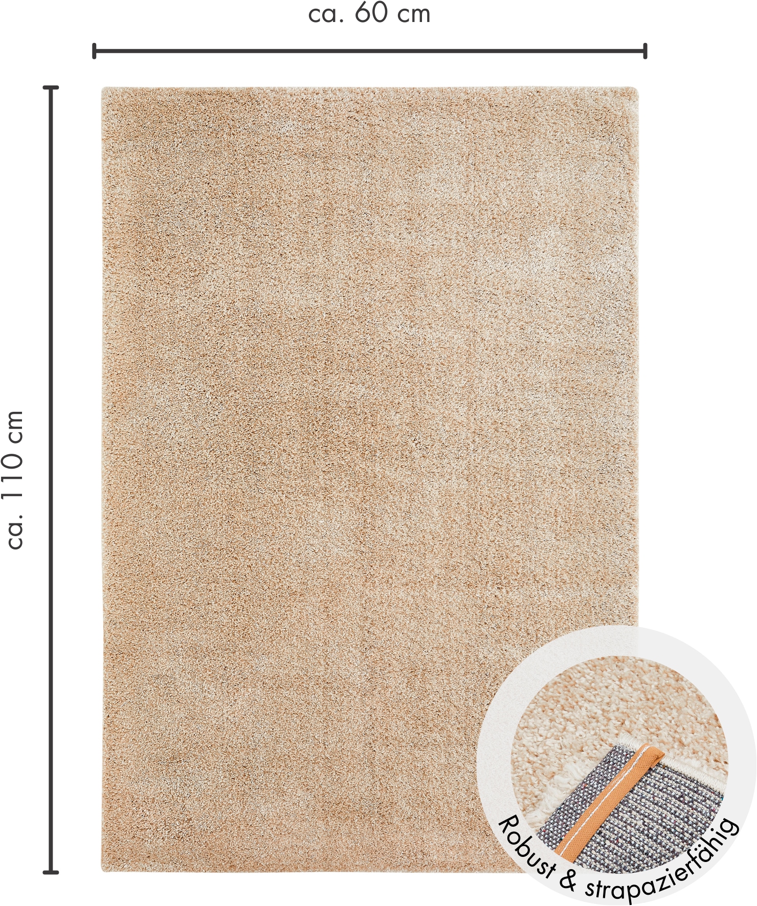 Andiamo Tapis à poils longs »Chicago« Rectangulaire 40 mm Höhe Uni Farben, weich & kuschelig, ideal im Wohnzimmer & Schlafzimmer