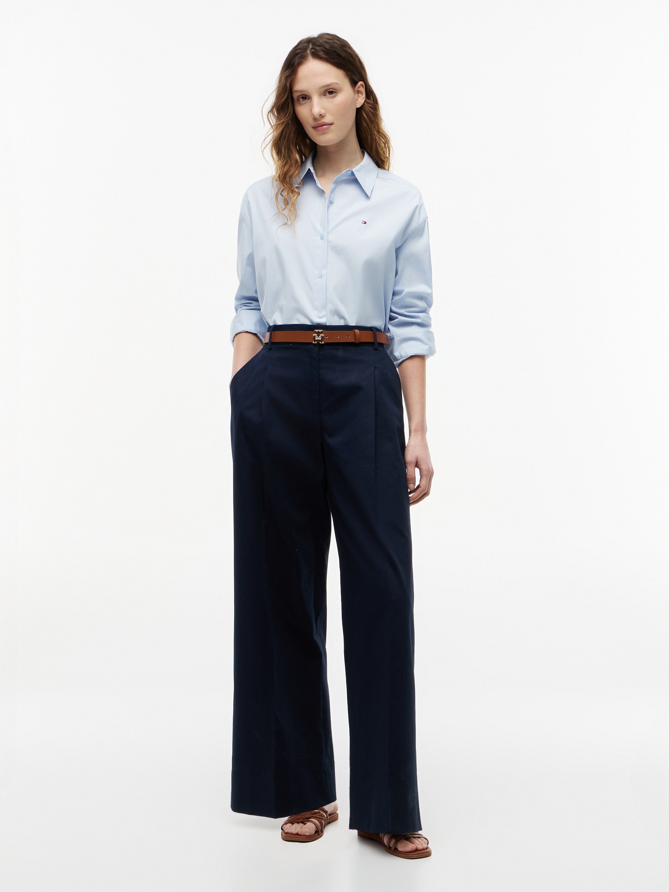 Tommy Hilfiger Blouse chemise »SUMMER POPLIN LS BOXY SHIRT« Coton, coupe boxy fit