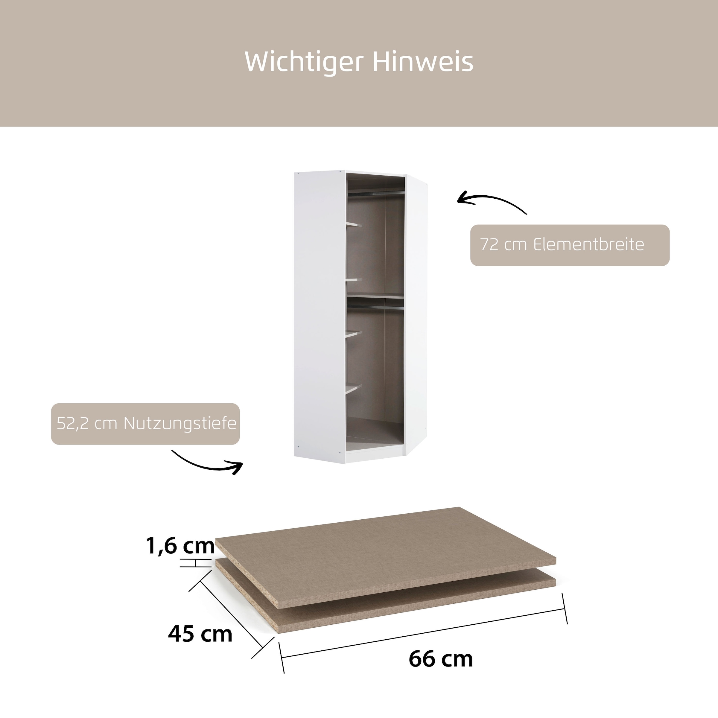 rauch Tablette de rangement »Zubehör für Rauch-Drehtürenschränke ORANGE« lot de 2, largeur 66 cm, profondeur 45 cm