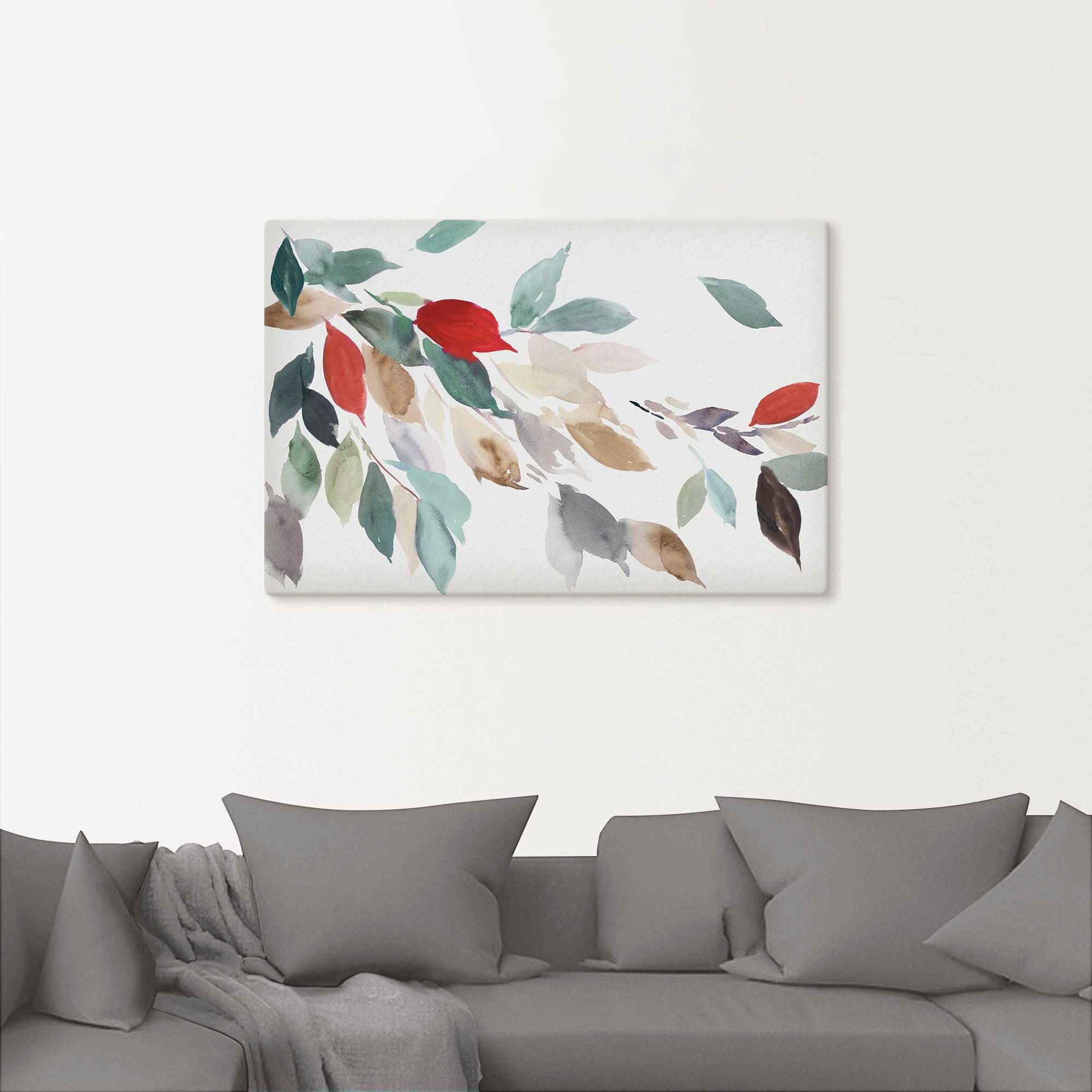 Artland Tableau sur toile »Herbstfarbene Blätter III« 1 cuis tlg. auf Holzrahmen gespannt