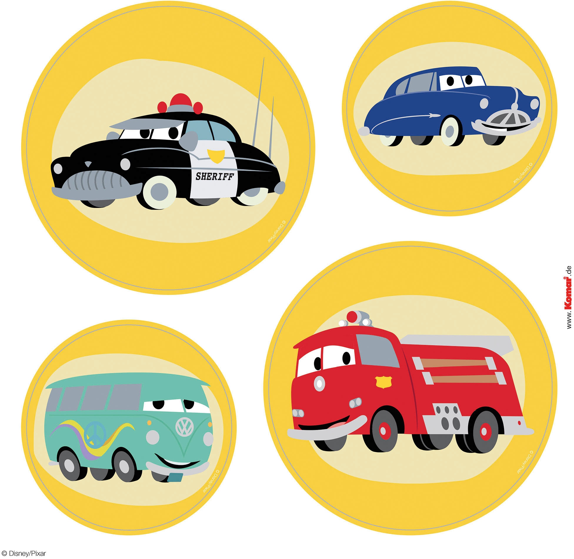 Komar Tableau de fenêtre »Cars Ka-Chow Bubbles - Grösse 30 x 30 cm, 2 Bogen«