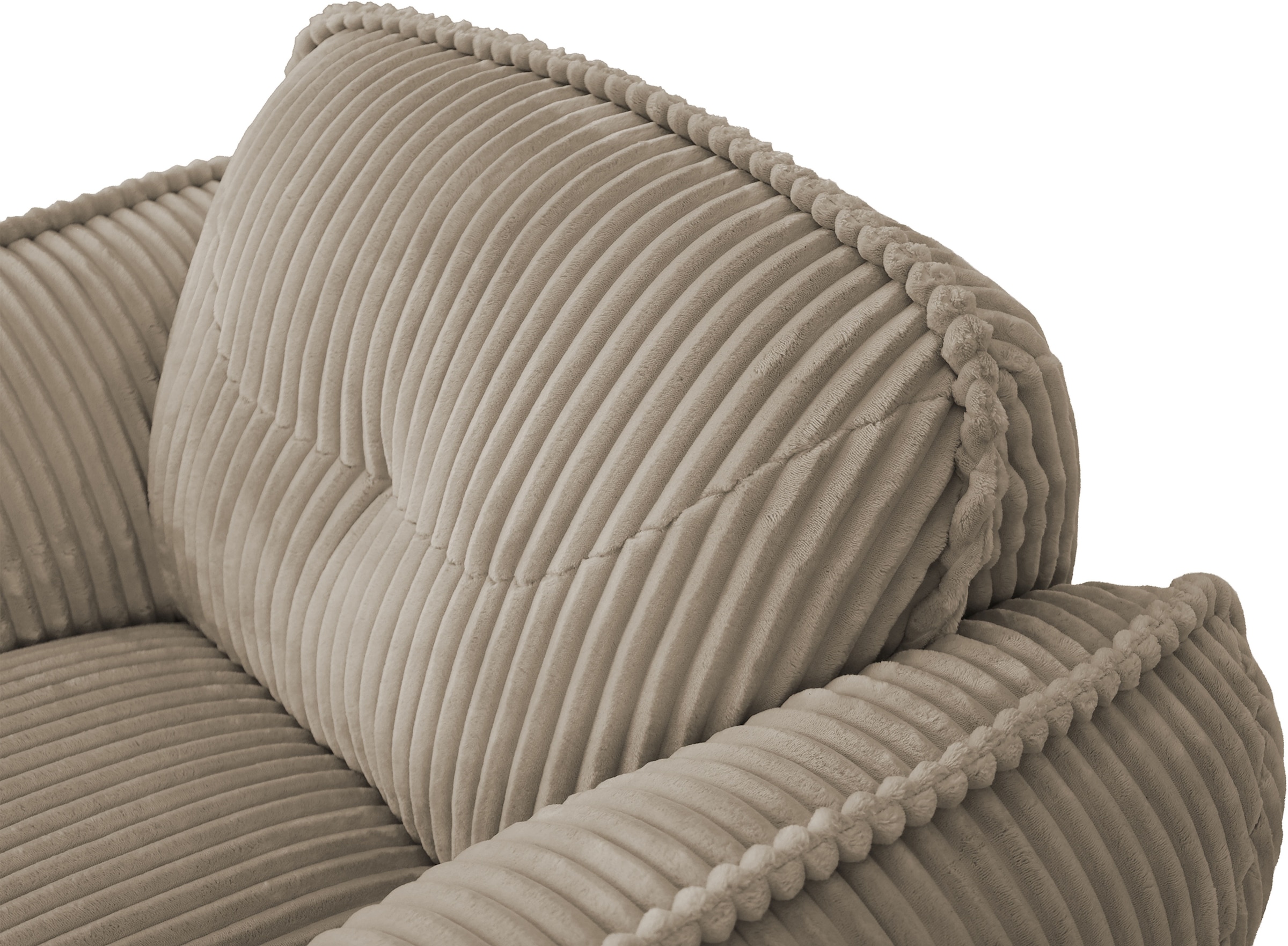TRENDMANUFAKTUR Fauteuil »Be Fluffy, mit Rundumbezug, moderner breiter Kedernaht« avec confort d'assise doux, en velours côtelé large de haute qualité au toucher doux