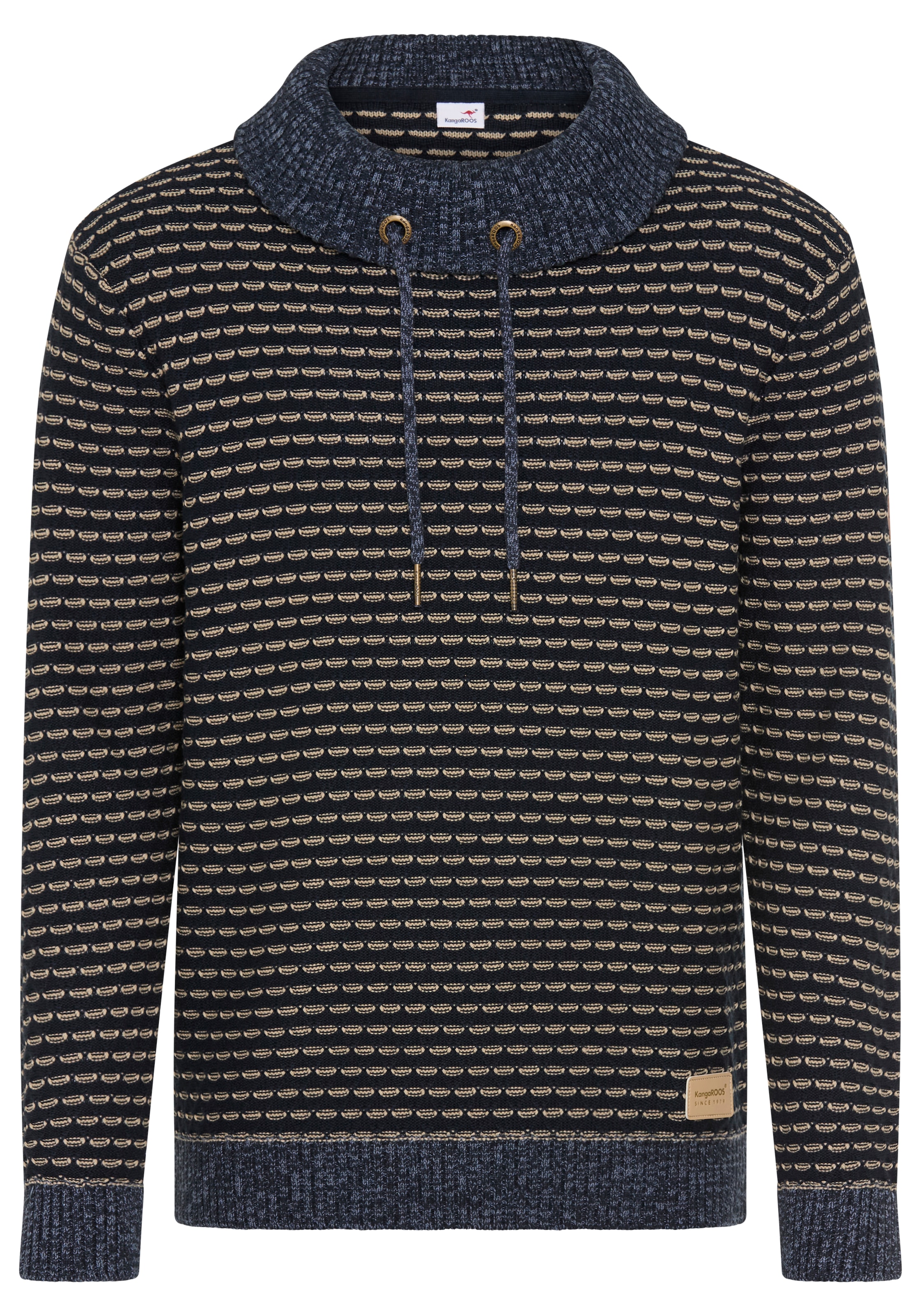 KangaROOS Rollkragenpullover aus Strick, mit Rollkragen und Kordelzügen, Langarm, Regular Fit