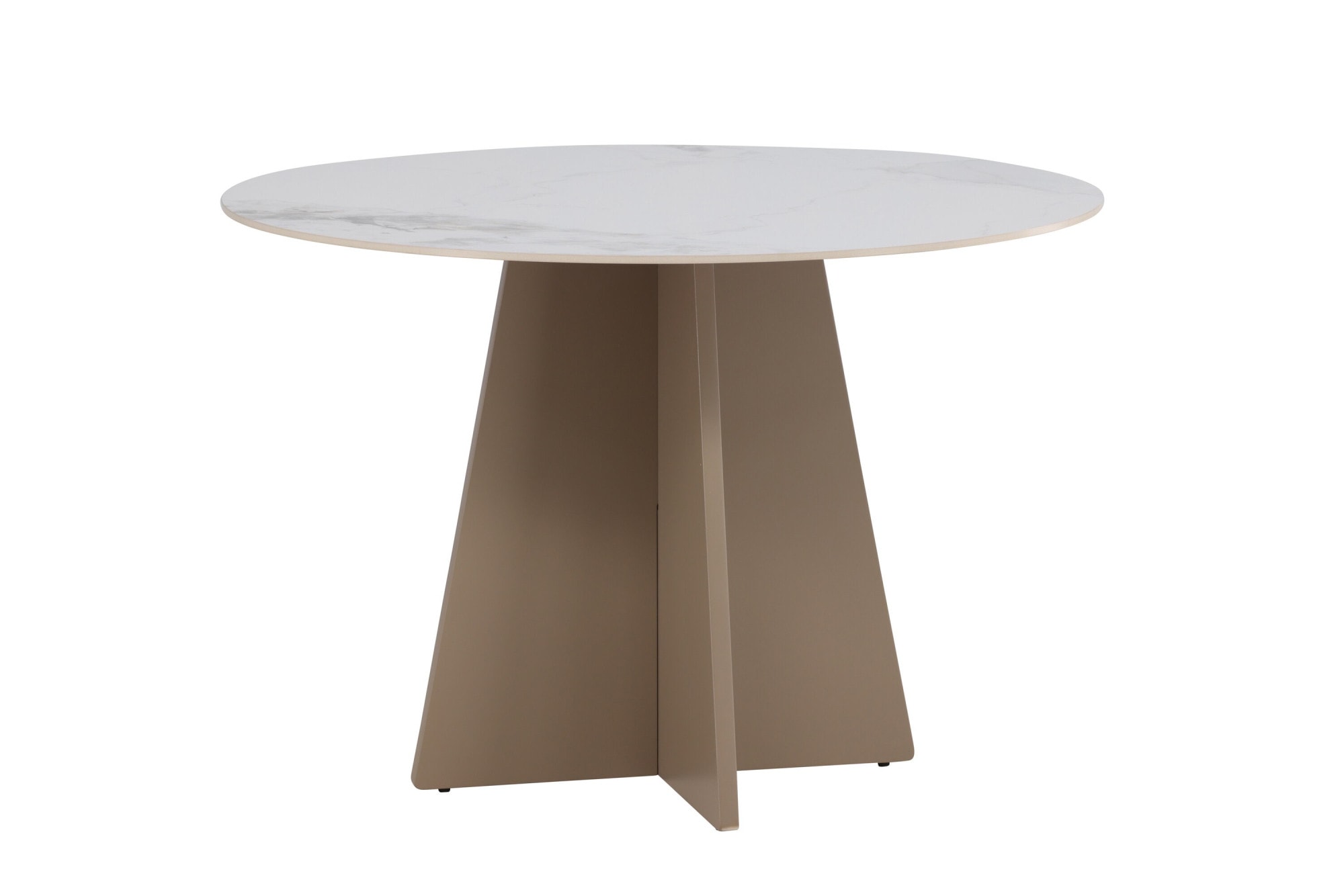 Venture Home Esstisch »Bootcut, runder Esstisch Ø 110 cm aus Sinterstein in Marmoroptik« Esszimmertisch, Steinplatte, MDF-Untergestell, rund, beige, edel