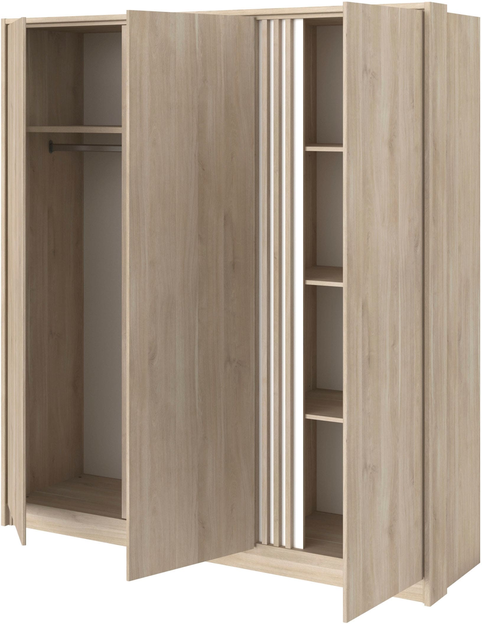 Parisot Schlafzimmer-Set 4 Stk. tlg. viel Stauraum, schöne Optik, Einsätze an Schrank und Kommode drehbar