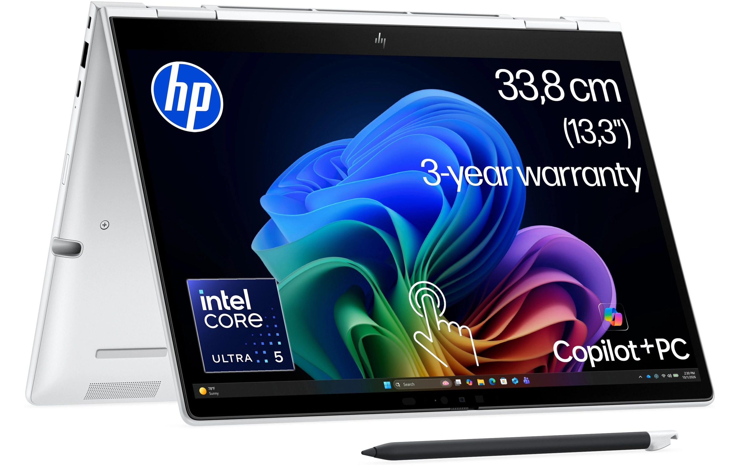 HP Ordinateur portable professionnel »EliteBook 8 Flip G2i 13 AI PC DE4P5ET« / 13,3 ″ Intel Core Ultra 5 NPU intégrée (Neural Processing Unit)