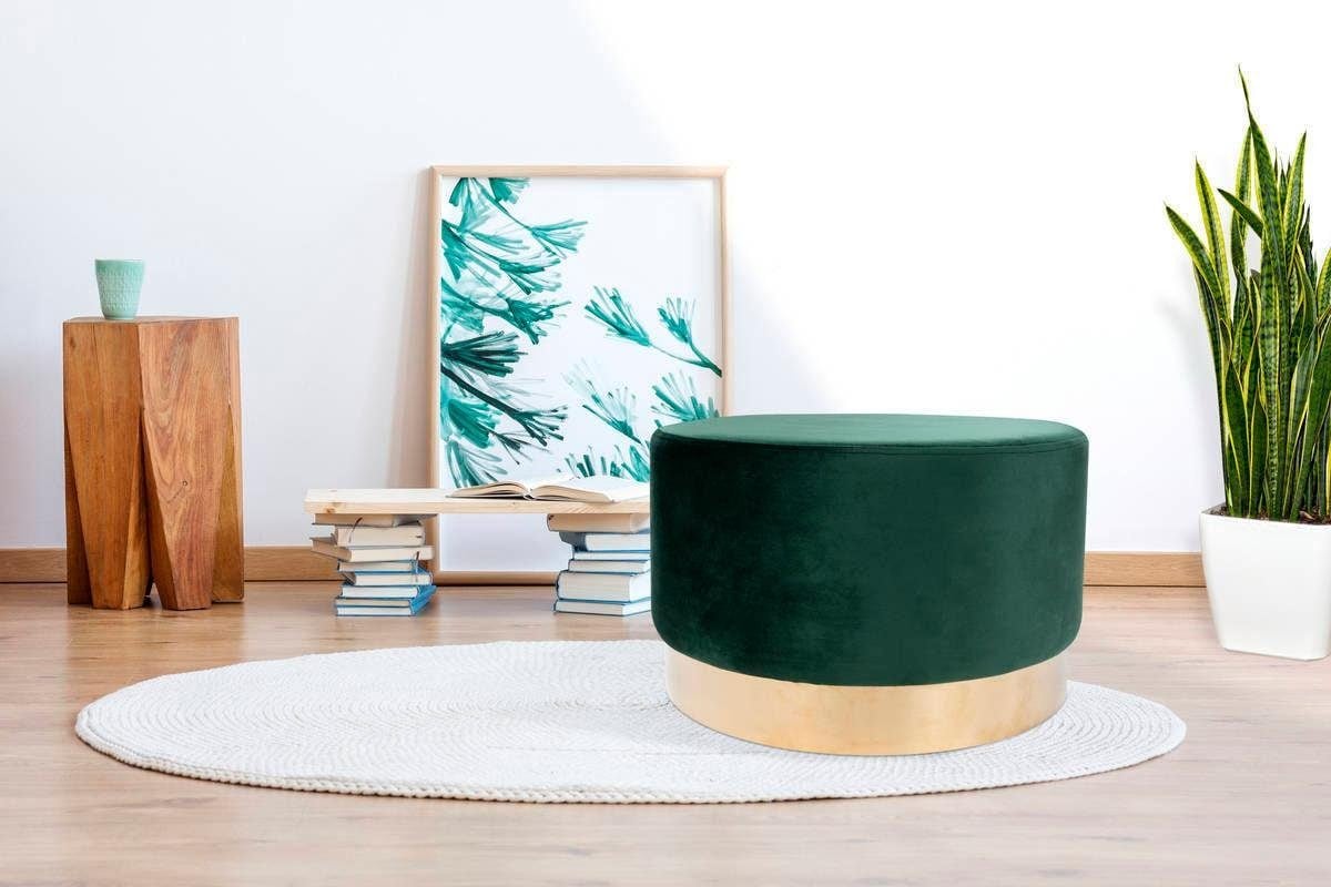 Kayoom Hocker »Nano 510, Hocker in stilvollem Design,weiche Schaumstoff-Sitzfläche« 1 Stk. tlg. Golz Akzente, mit pflegeleichtem Stoffbezug, grosse runde Form