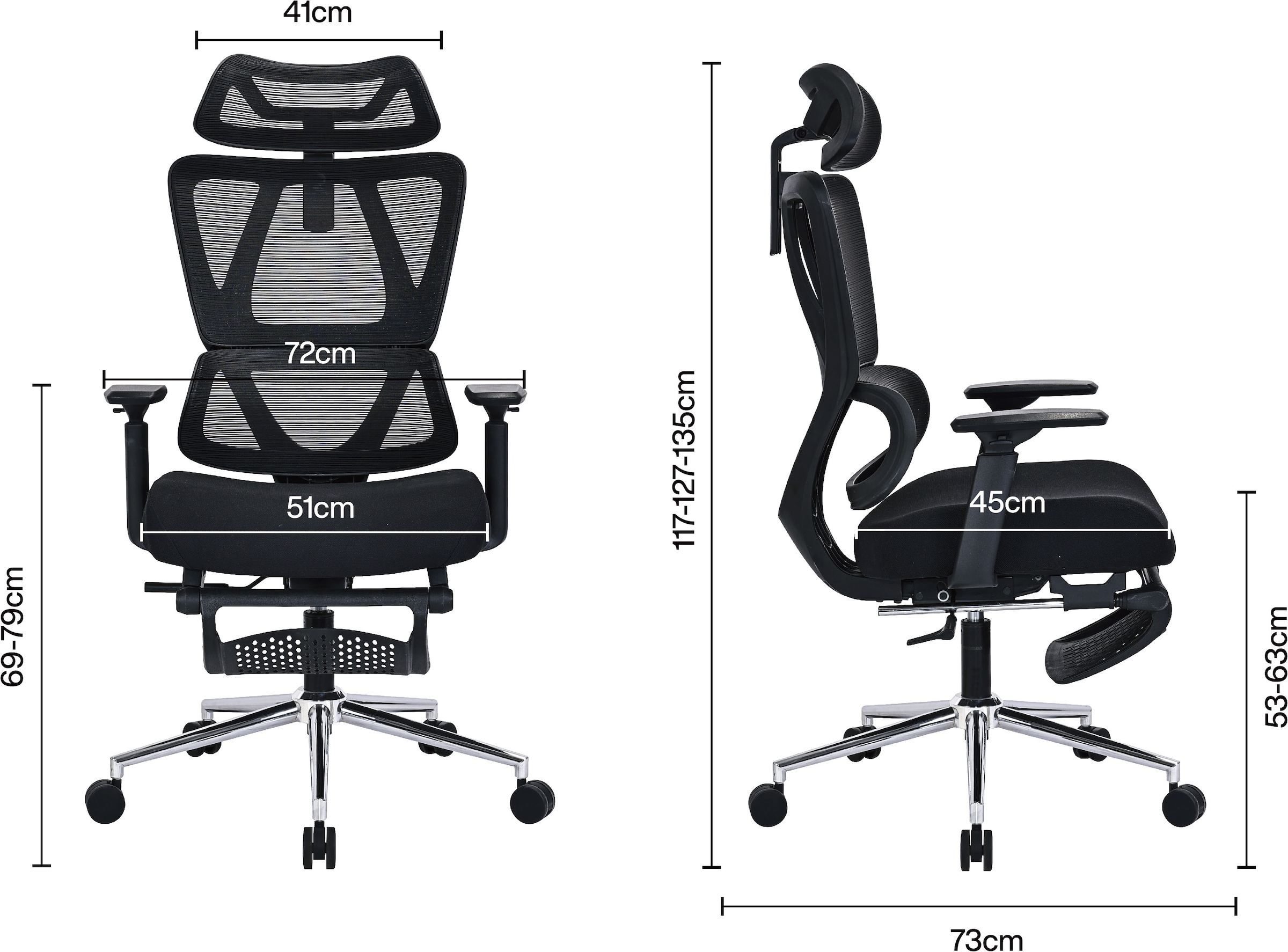 GOODproduct Drehstuhl »Andora, moderner ergonomischer Schreibtischstuhl« () mit Fussstütze