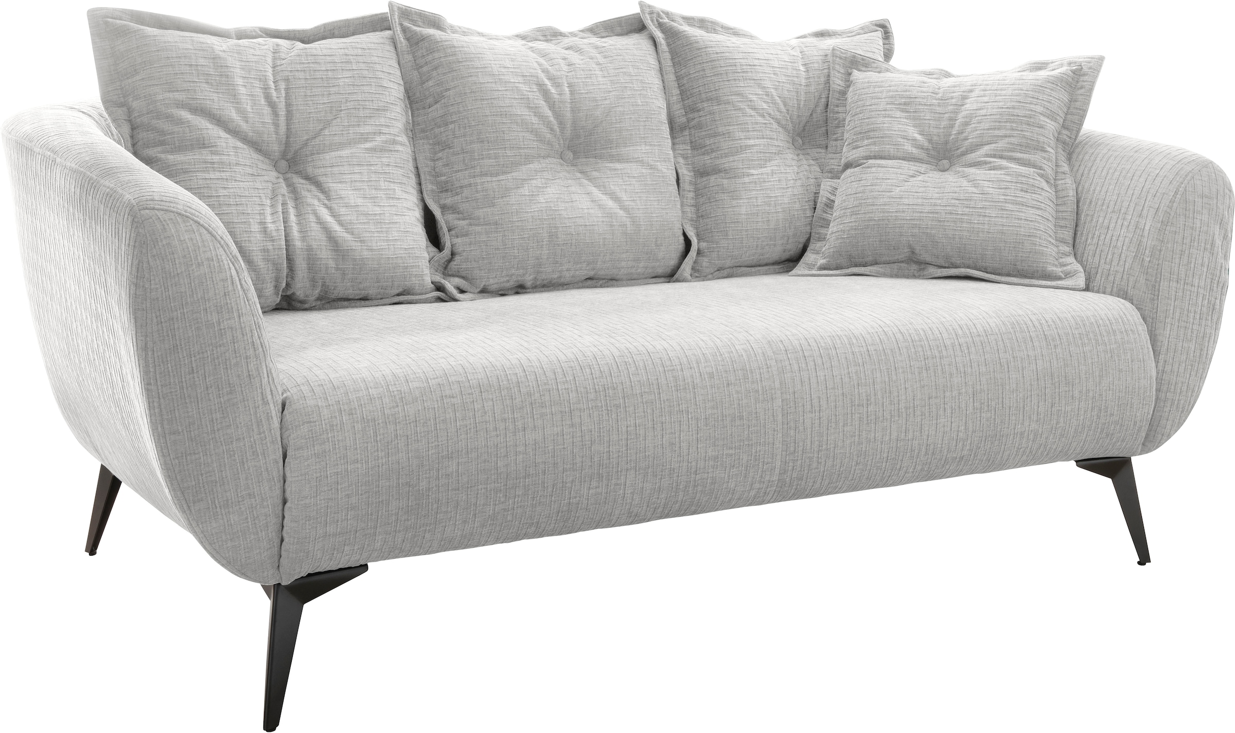 Home affaire 2,5-places »Baggio, Breite 196 cm zeitlos & elegant, bequem« schwarze Metallfüsse