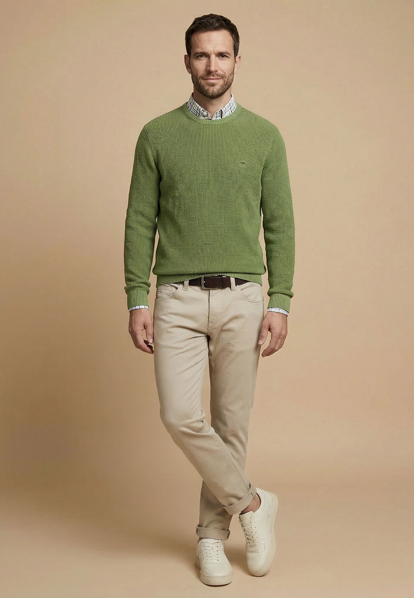 FYNCH-HATTON Pull en tricot en coton, coupe normale, longueur couvrant les hanches
