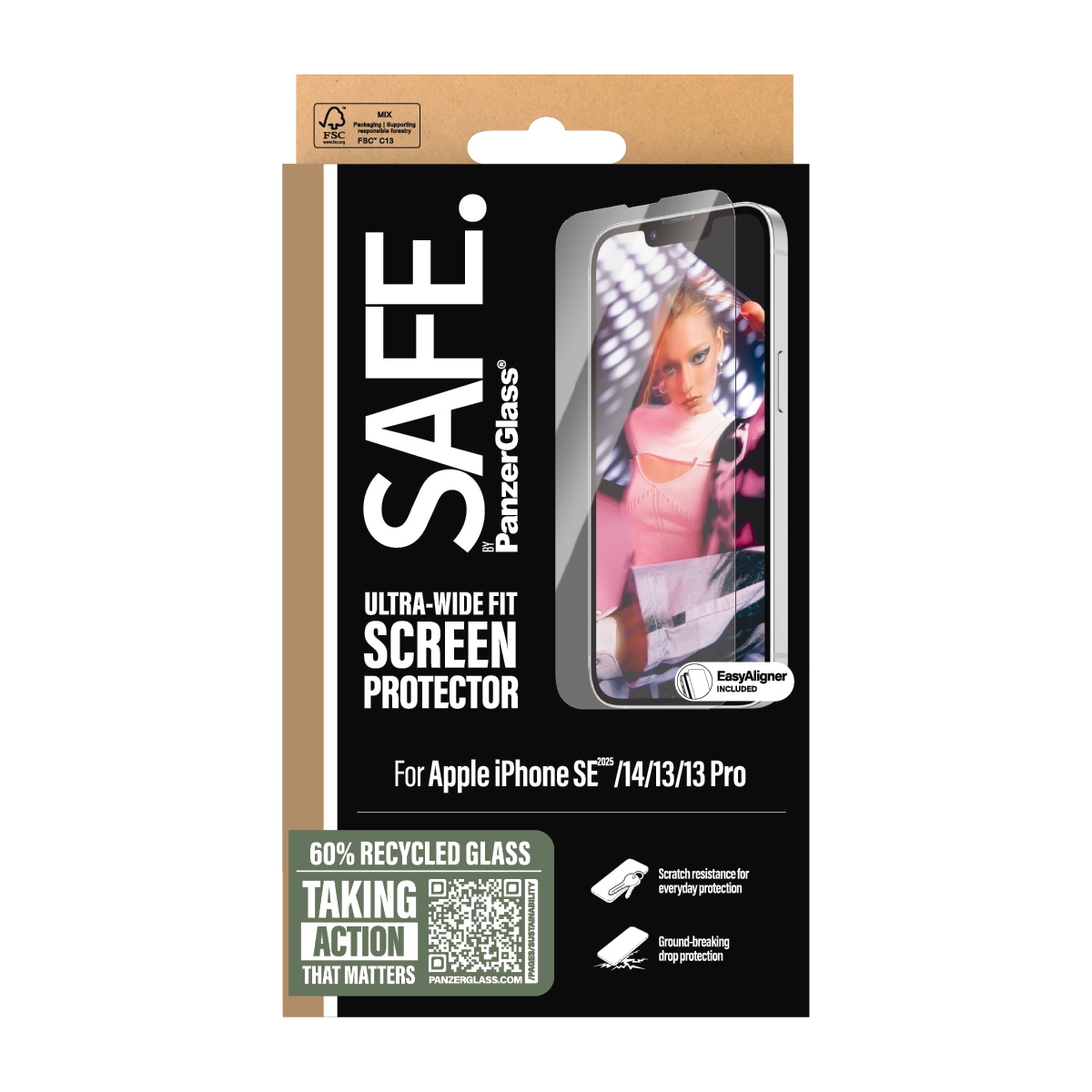 SAFE by PanzerGlass Verre de protection d'écran »Ultra-Wide Fit Screen Protection« für Apple iPhone 16e;Apple iPhone 14;Apple iPhone 13/13 Pro Displayschutzfolie, Schutzfolie, Bildschirmschutz, kratz- & stossfest