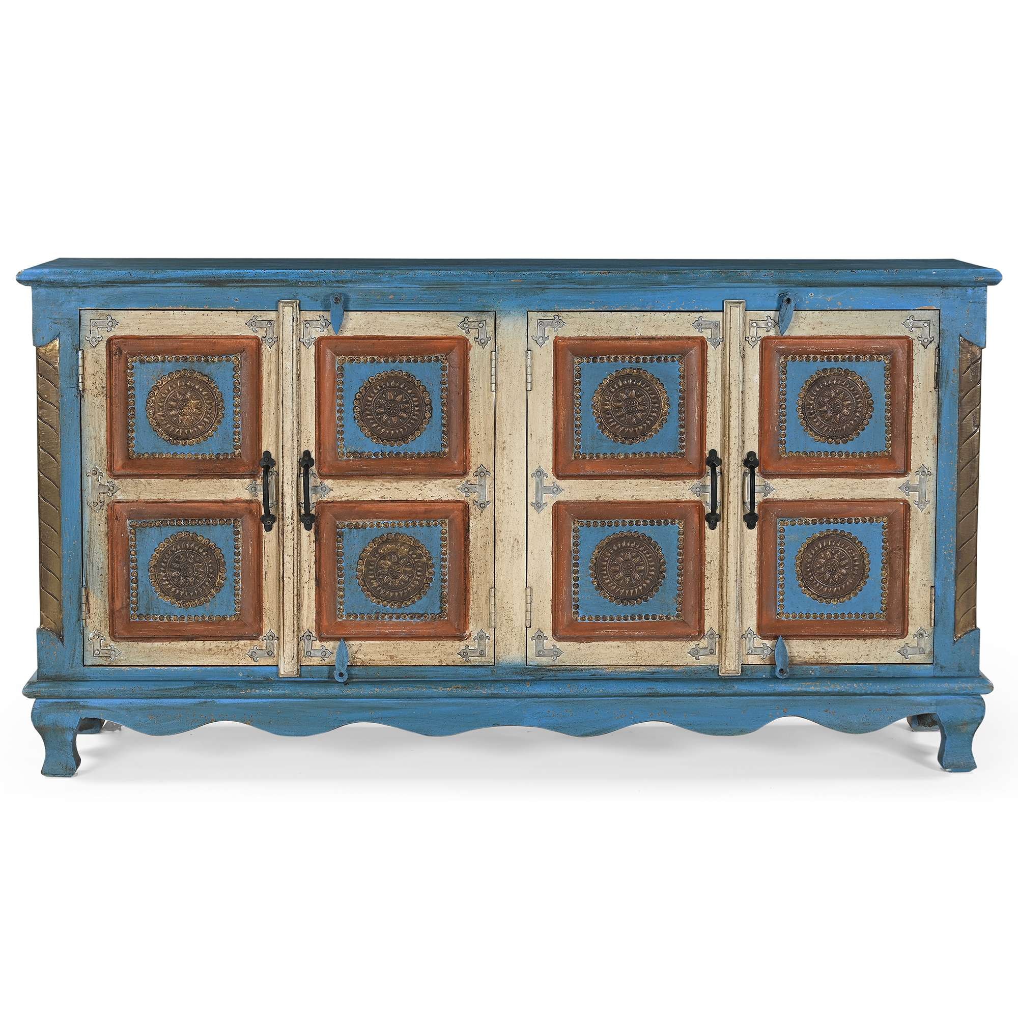 Home affaire Sideboard »Mahar« mit aufwendiger Schnitzerei, handgefertigt, Unika-Möbel, Breite 160 cm