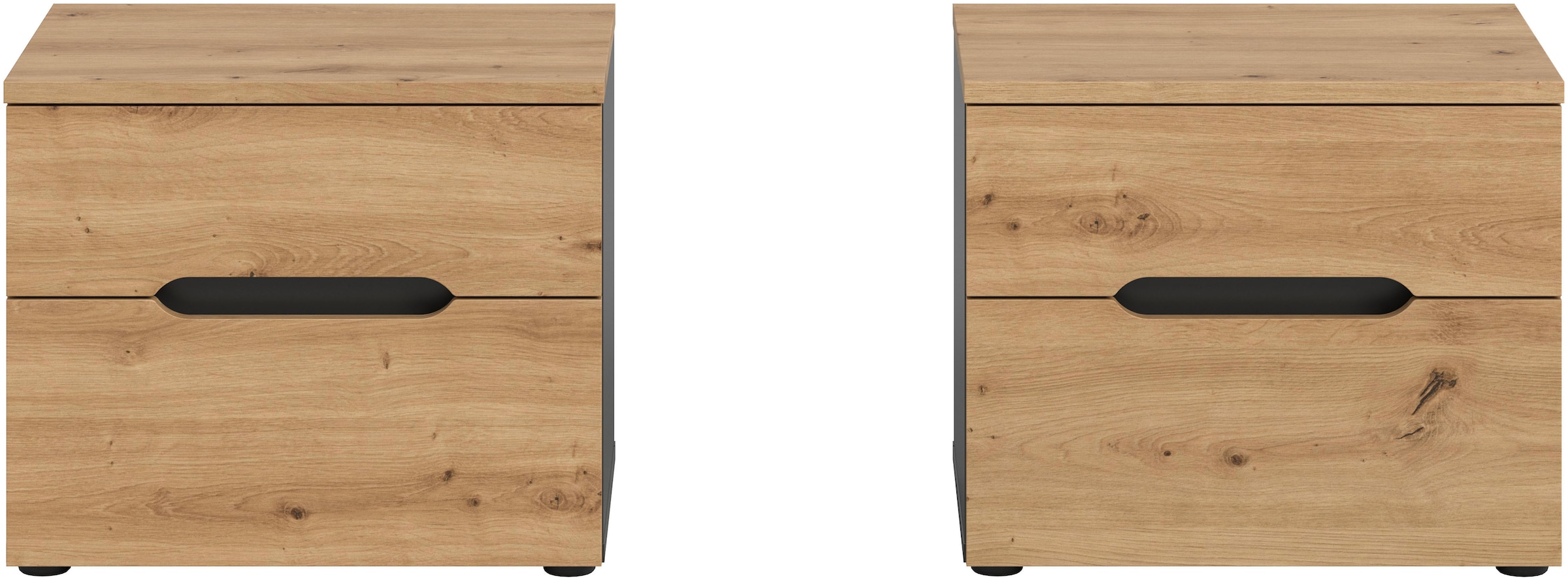 Home affaire Table de nuit »REHAT, 2er Set, je 50x37x42 cm, inkl. 2 Schubkästen« TOPSELLER!, individuell platzierbar nicht nur im Schlafzimmer, 2 cuis tlg. Nachttisch, Kommode, Nachtkonsole, Schubladenkommode