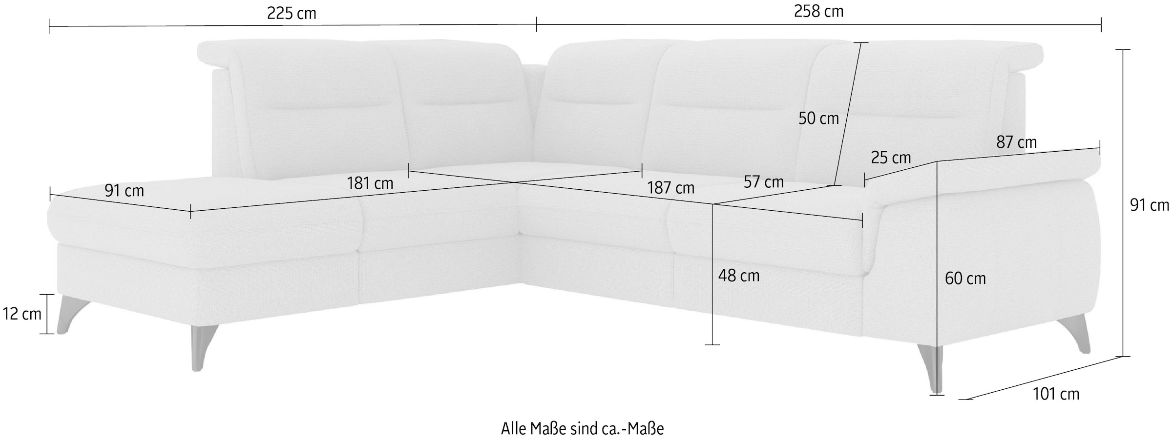 sit&more Ecksofa »Astoria L-Form« wahlweise mit motorischer Relaxfunktion