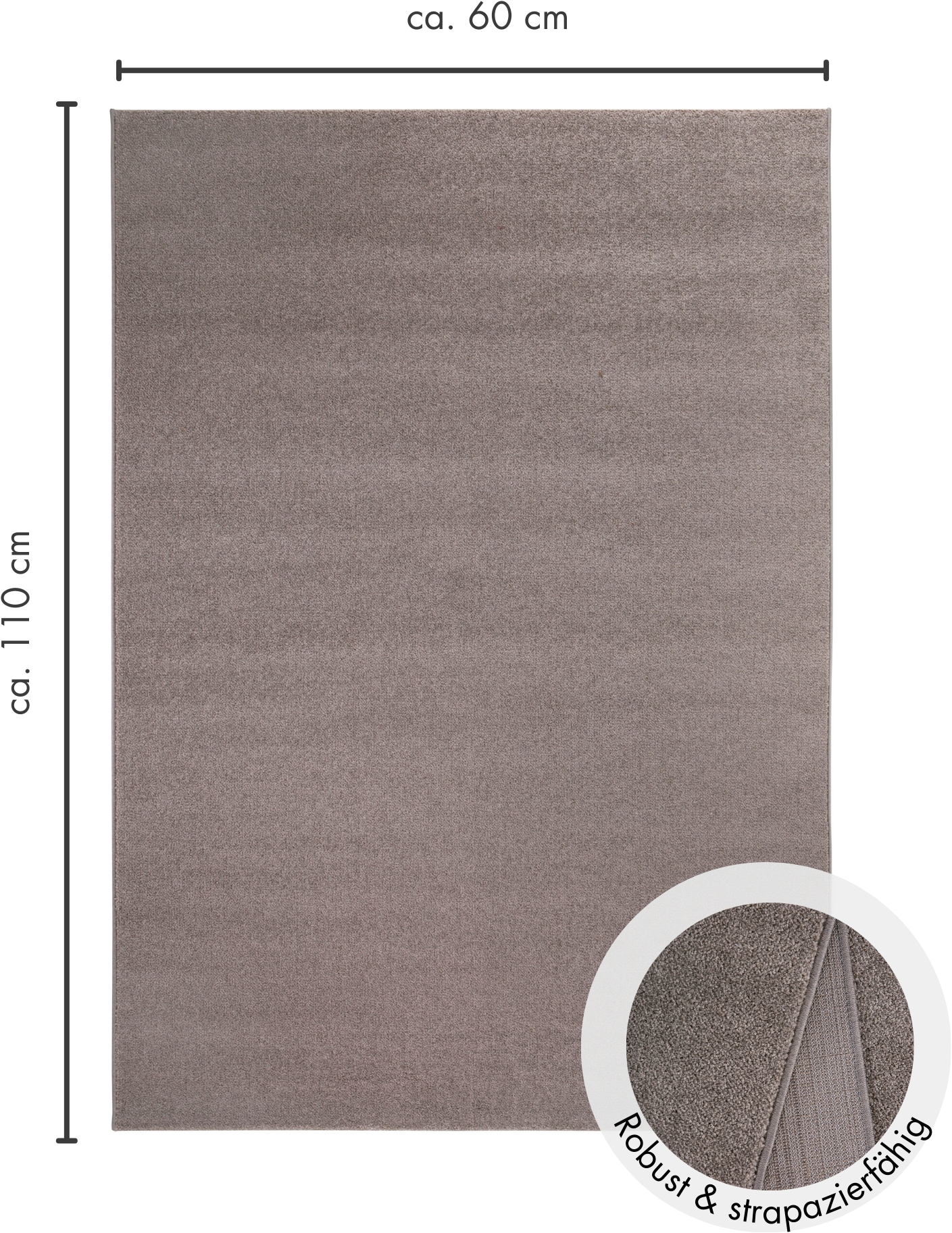 Andiamo Tapis »Jerez« Rectangulaire 8 mm Höhe Kurzflor, gewebt, Uni-Farben, auch als Läufer