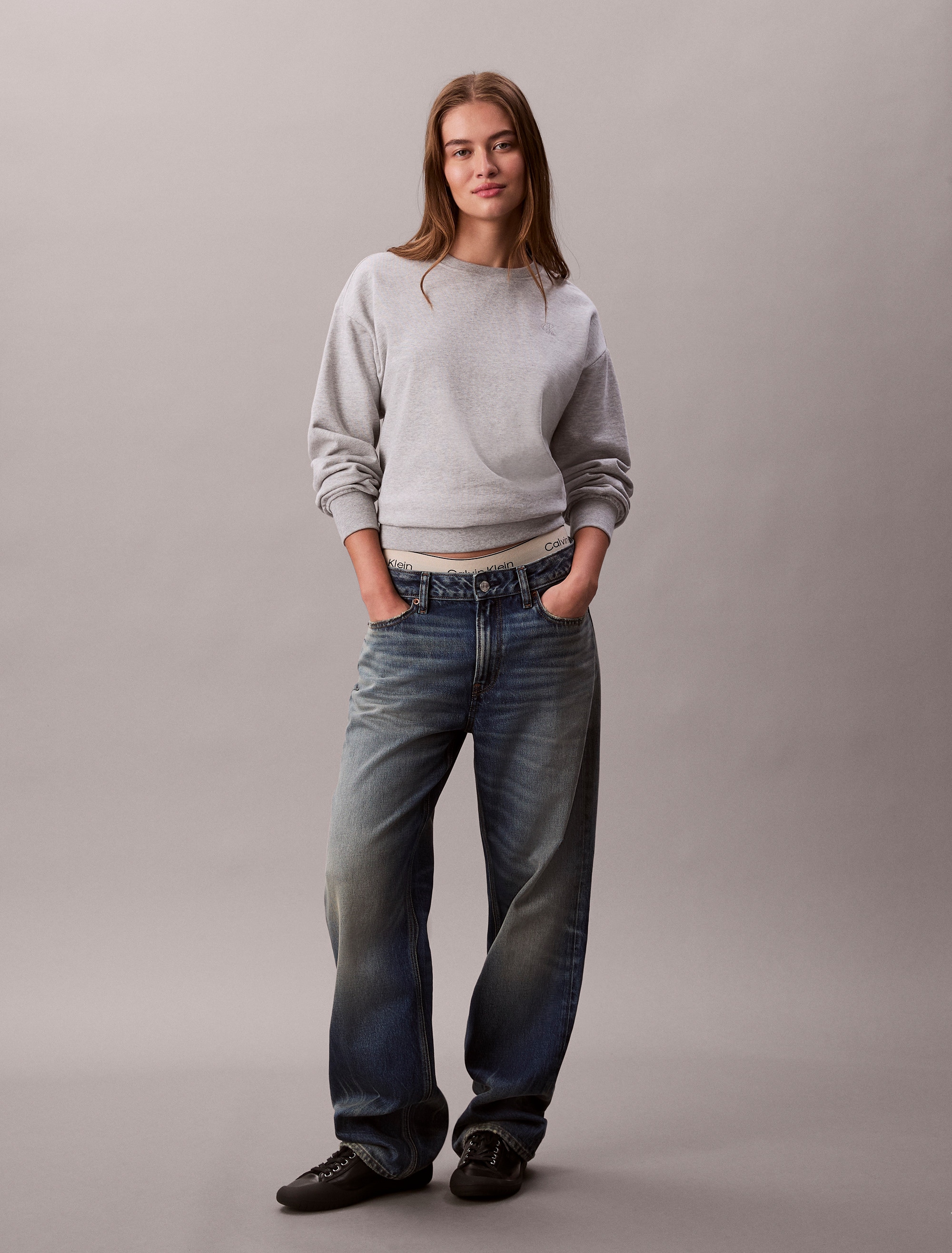 Calvin Klein Jeans Sweatshirt »LS ARCHIVE LOGO FRENCH TERRY RLX«, Mit Rundhalsausschnitt, regular fit
